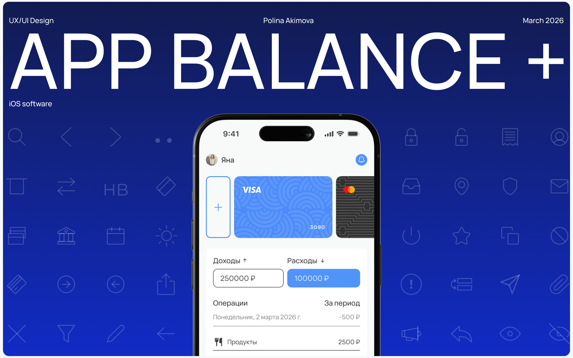 Мобильное банковское приложение- UX / UI дизайн для iOS — Изображение №1 — Интерфейсы на Dprofile