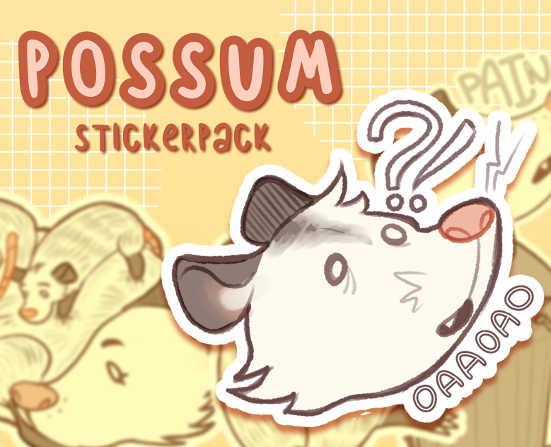 POSSUM STICKERPACK — Иллюстрация, Графика на Dprofile