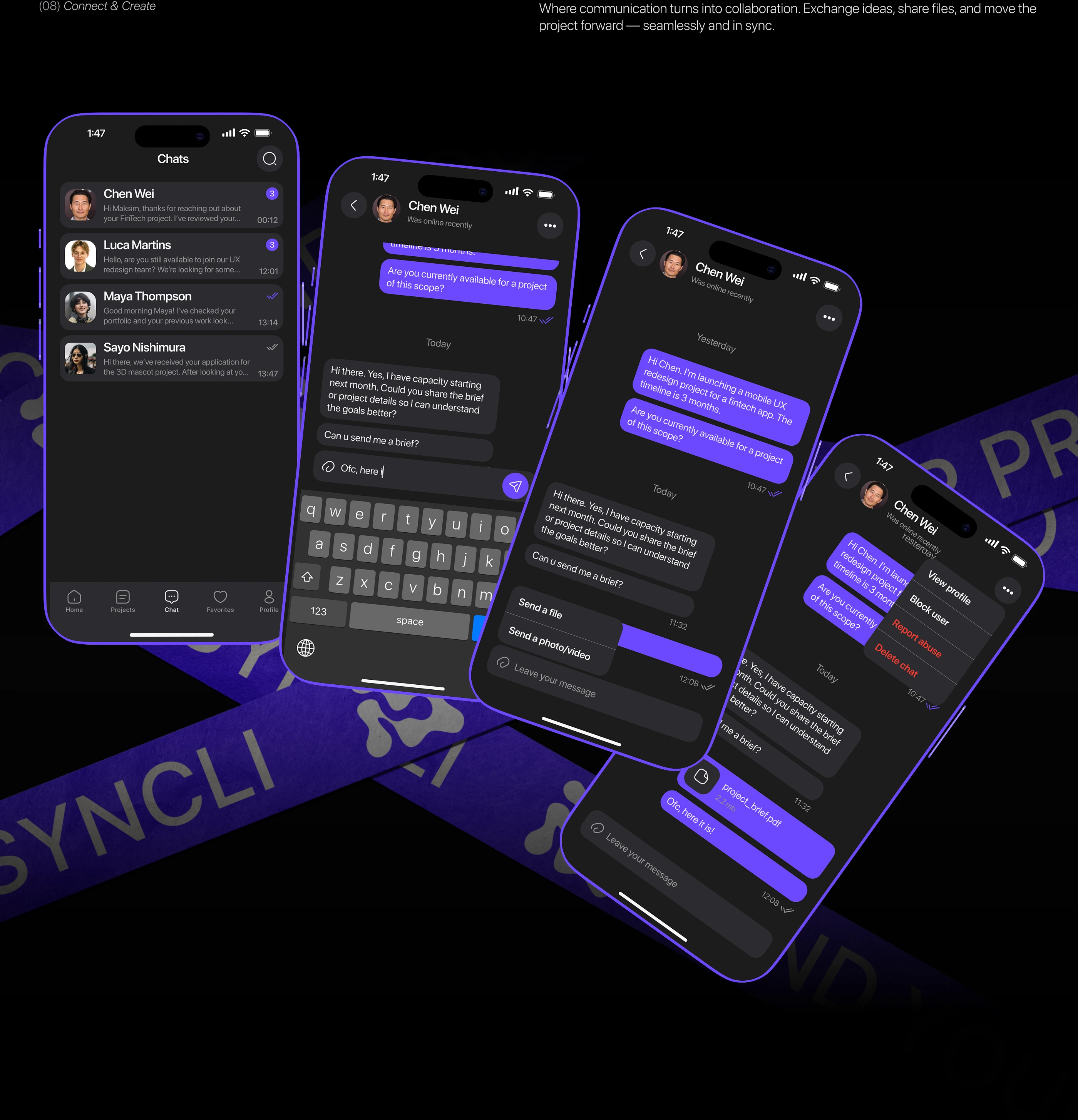 SYNCLI | Creative Collaboration App — Изображение №8 — Интерфейсы на Dprofile