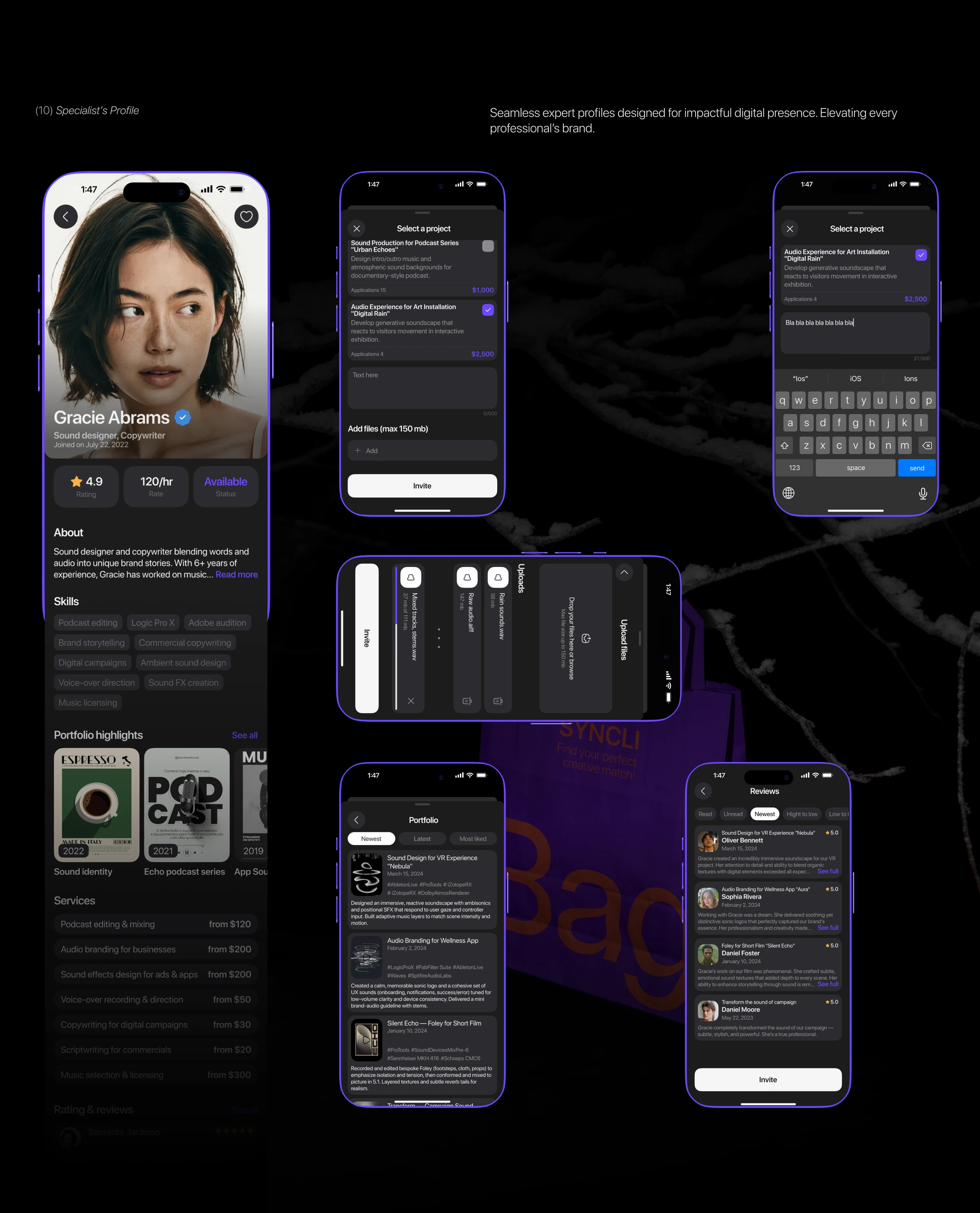 SYNCLI | Creative Collaboration App — Изображение №11 — Интерфейсы на Dprofile
