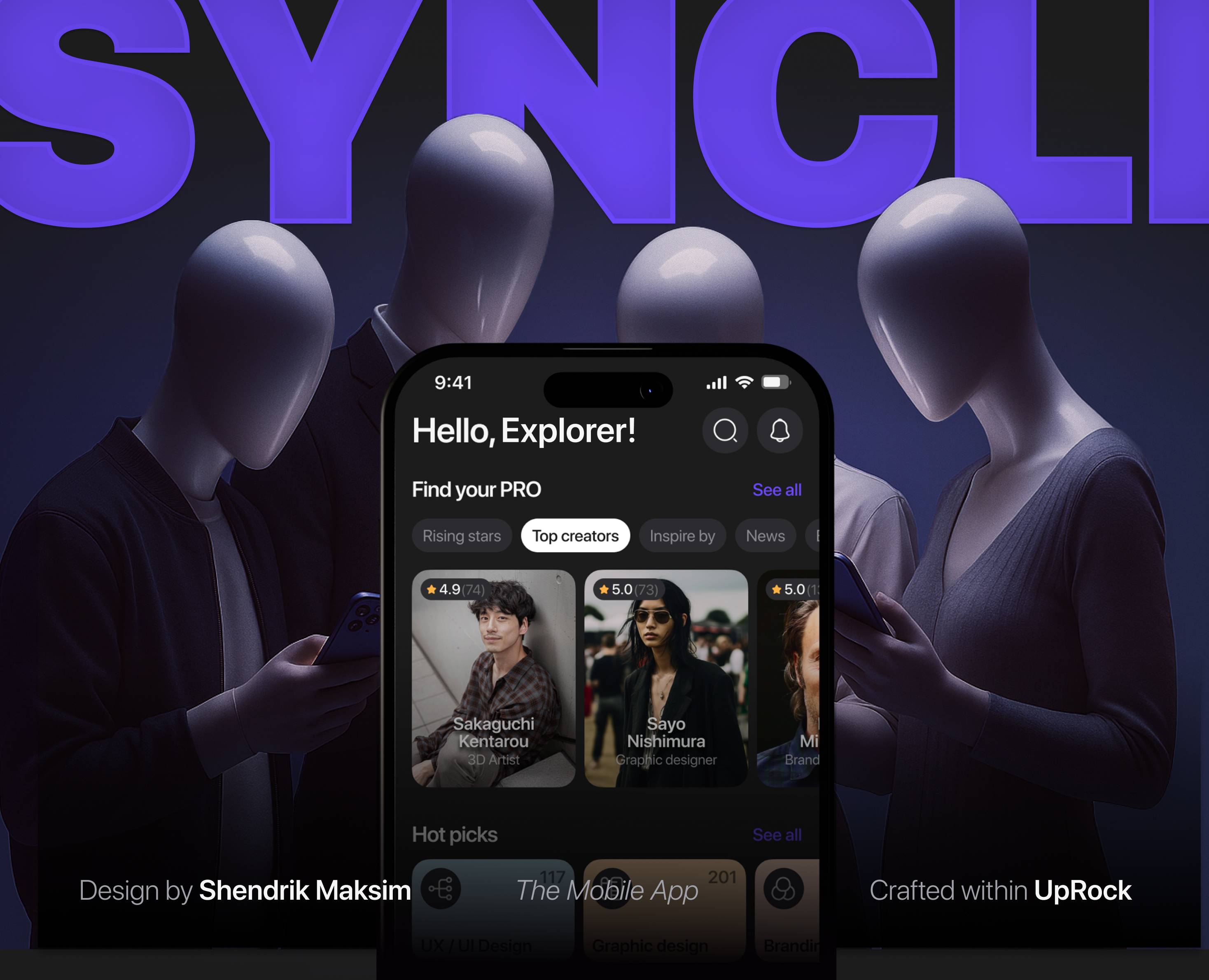SYNCLI | Creative Collaboration App — Интерфейсы на Dprofile