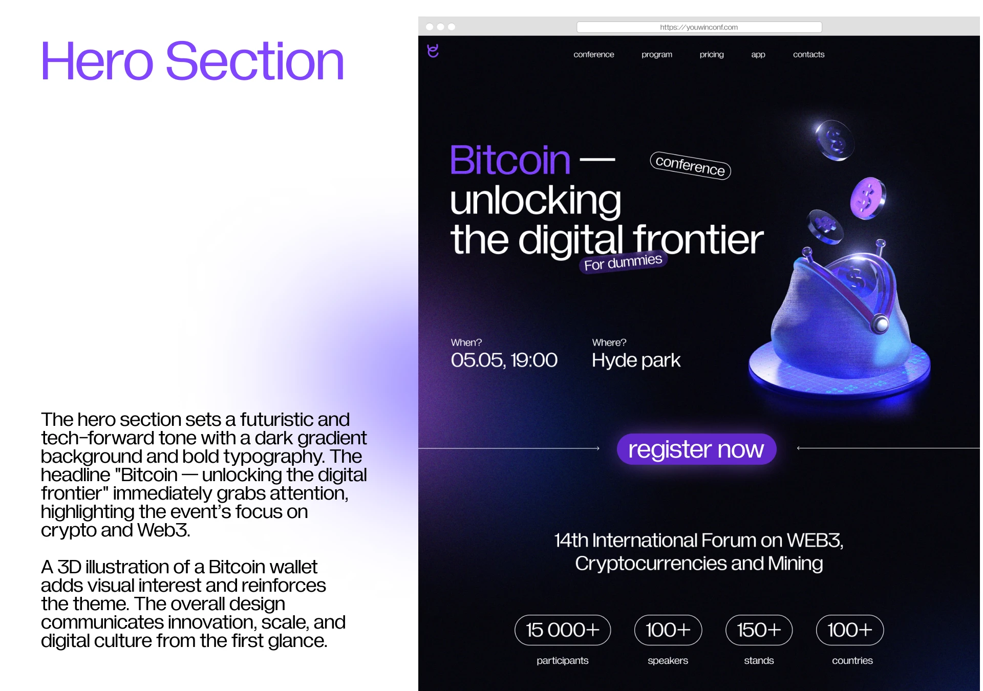 CRYPTO Conf Design — Изображение №5 — Интерфейсы, Брендинг на Dprofile