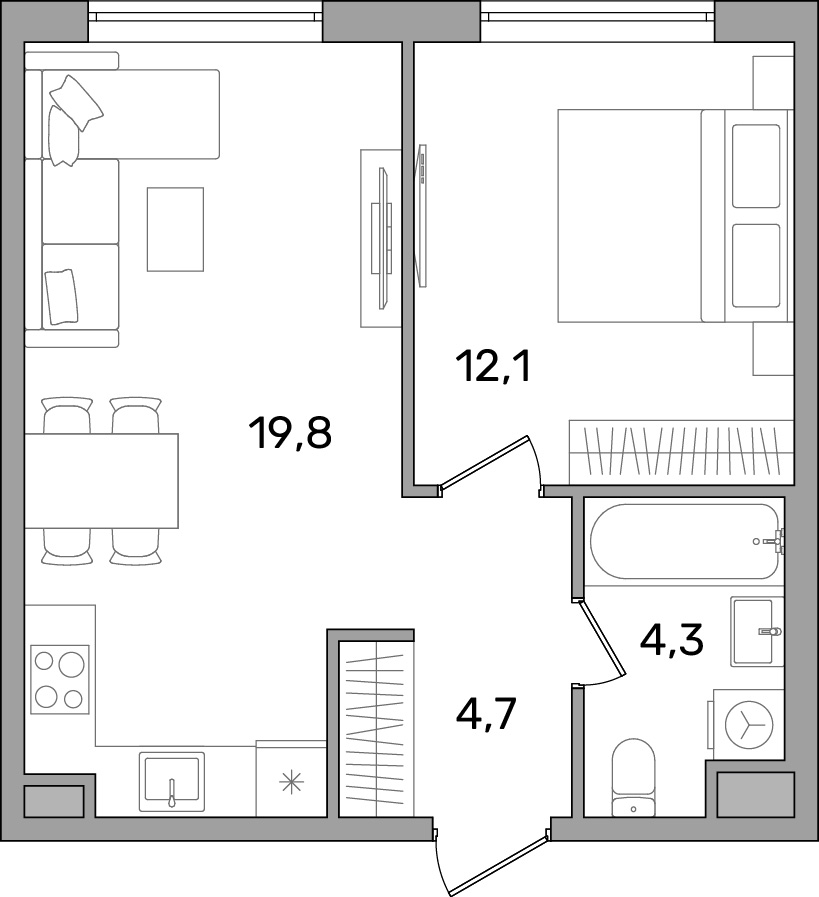 Отрисовка планировок. Поквартирные планы — Изображение №6 — Графика, Архитектура на Dprofile