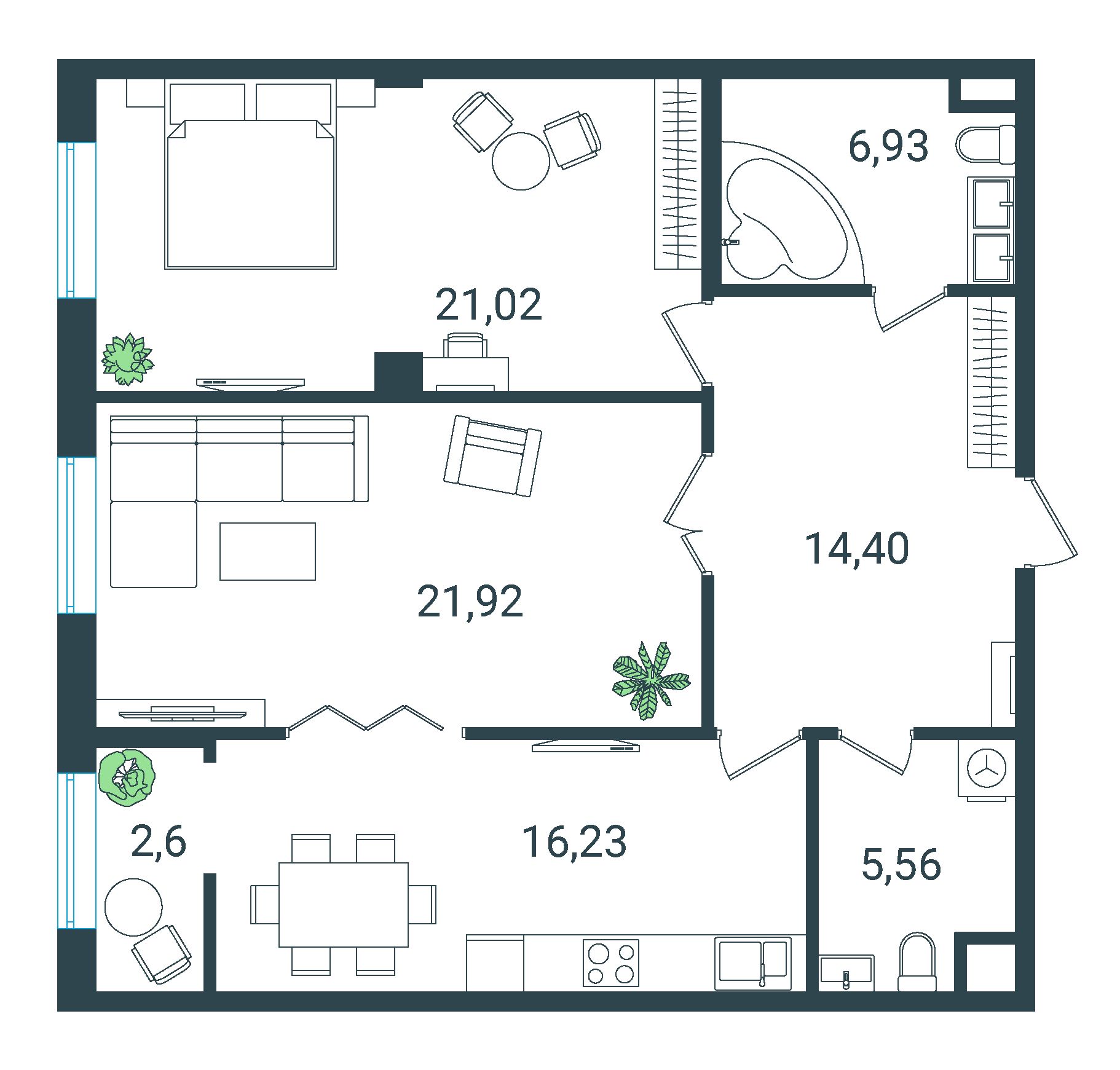 Отрисовка планировок. Поквартирные планы — Изображение №1 — Графика, Архитектура на Dprofile