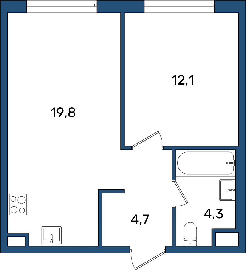 Отрисовка планировок. Поквартирные планы — Изображение №9 — Графика, Архитектура на Dprofile