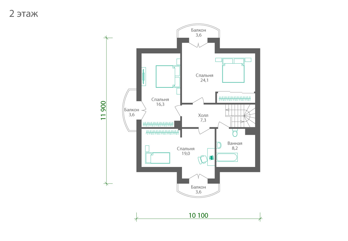 Отрисовка планировок. Поэтажные планы — Изображение №10 — Графика, Архитектура на Dprofile