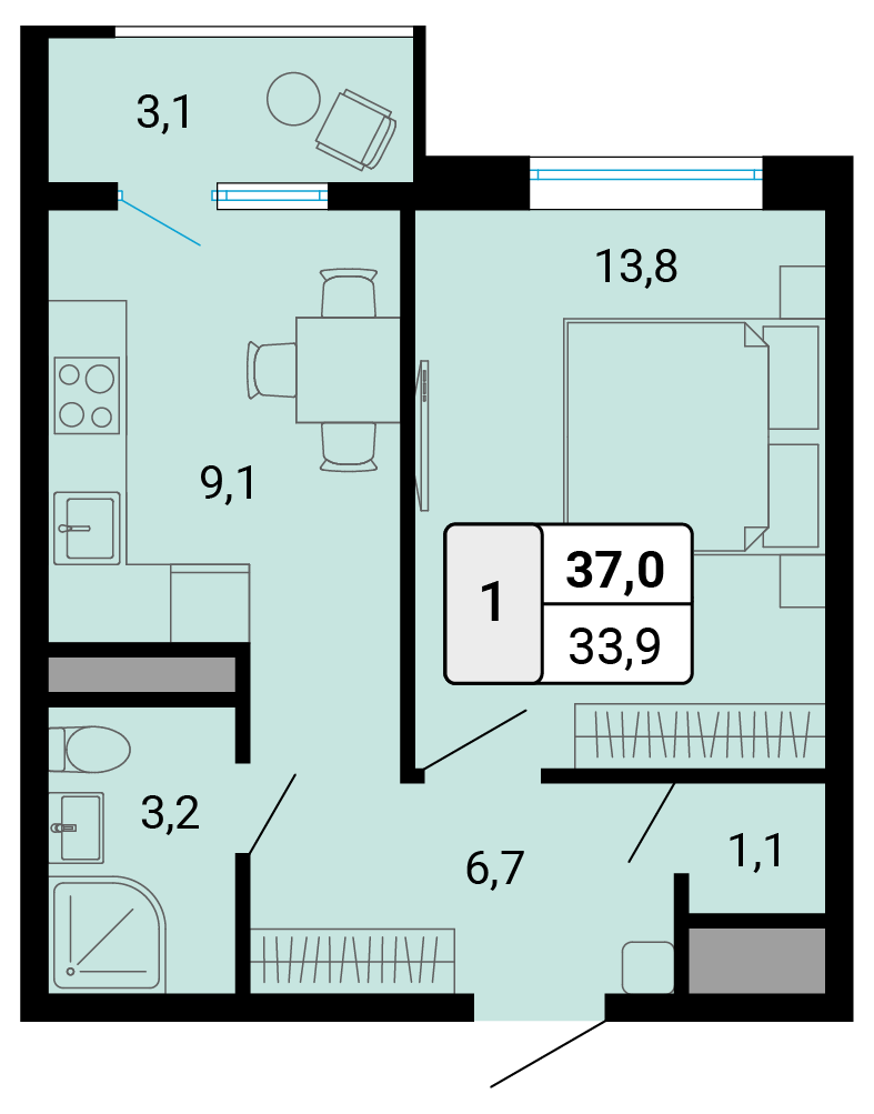 Отрисовка планировок. Поквартирные планы — Изображение №7 — Графика, Архитектура на Dprofile