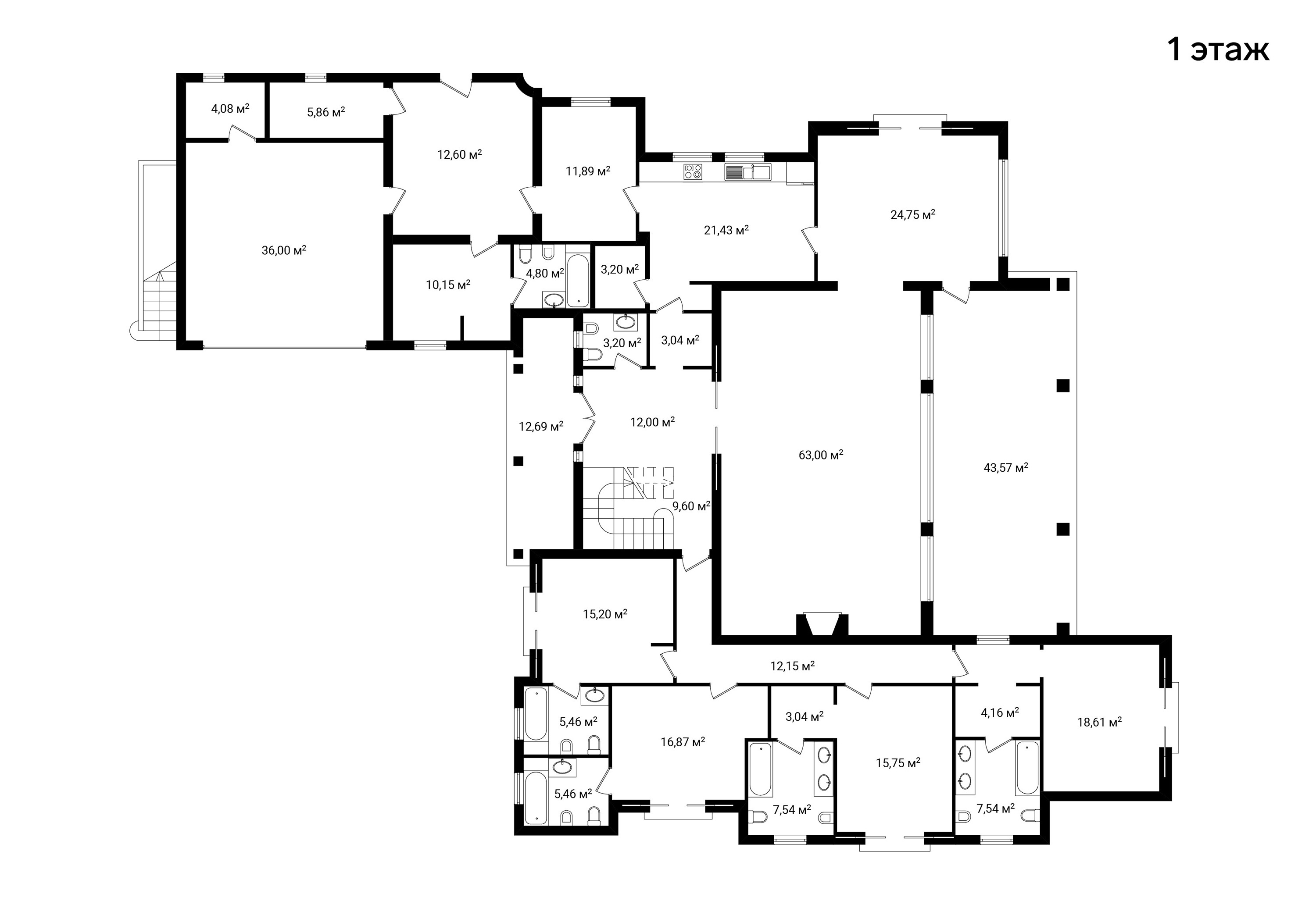 Отрисовка планировок. Поэтажные планы — Изображение №7 — Графика, Архитектура на Dprofile