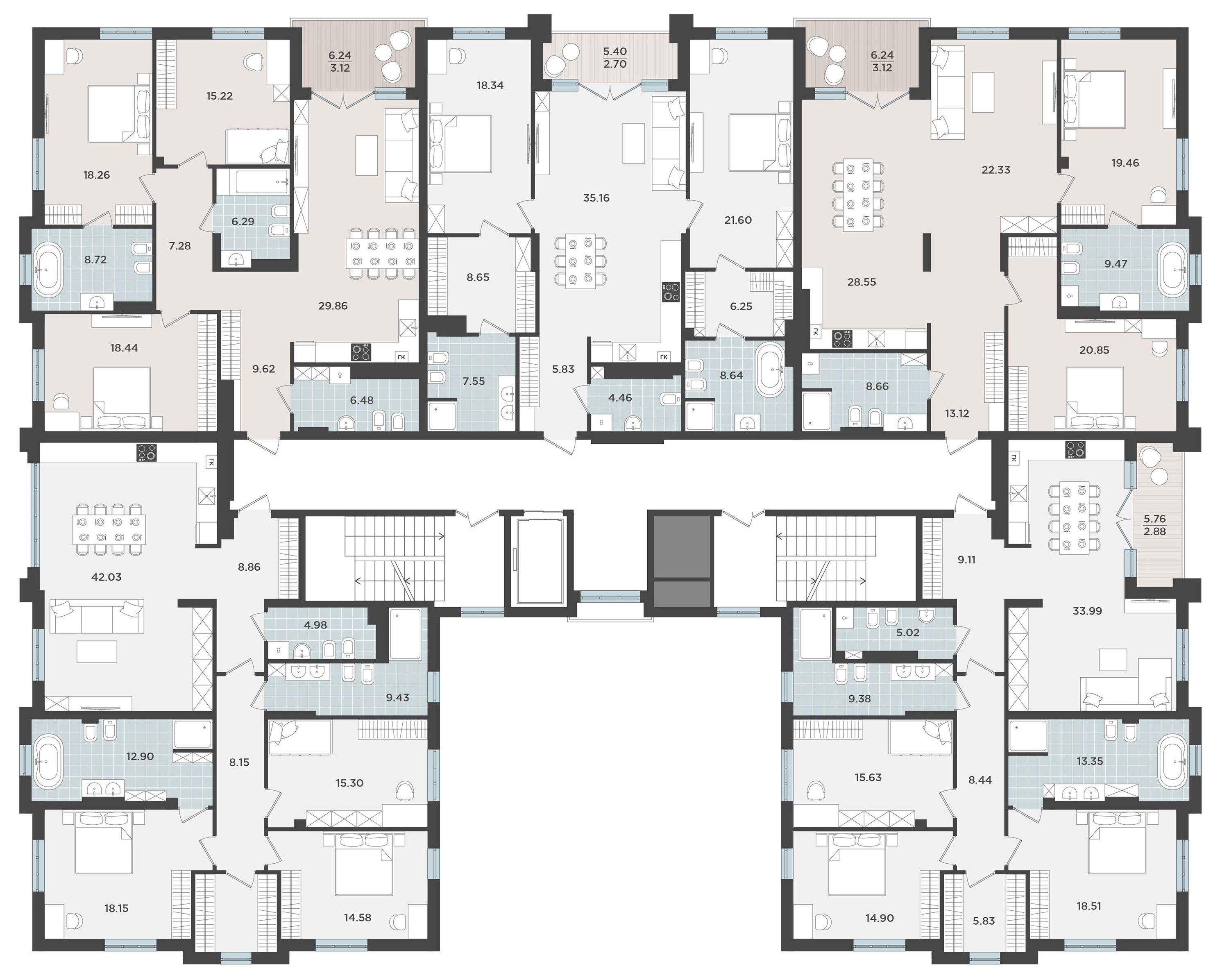 Отрисовка планировок. Поэтажные планы — Изображение №6 — Графика, Архитектура на Dprofile