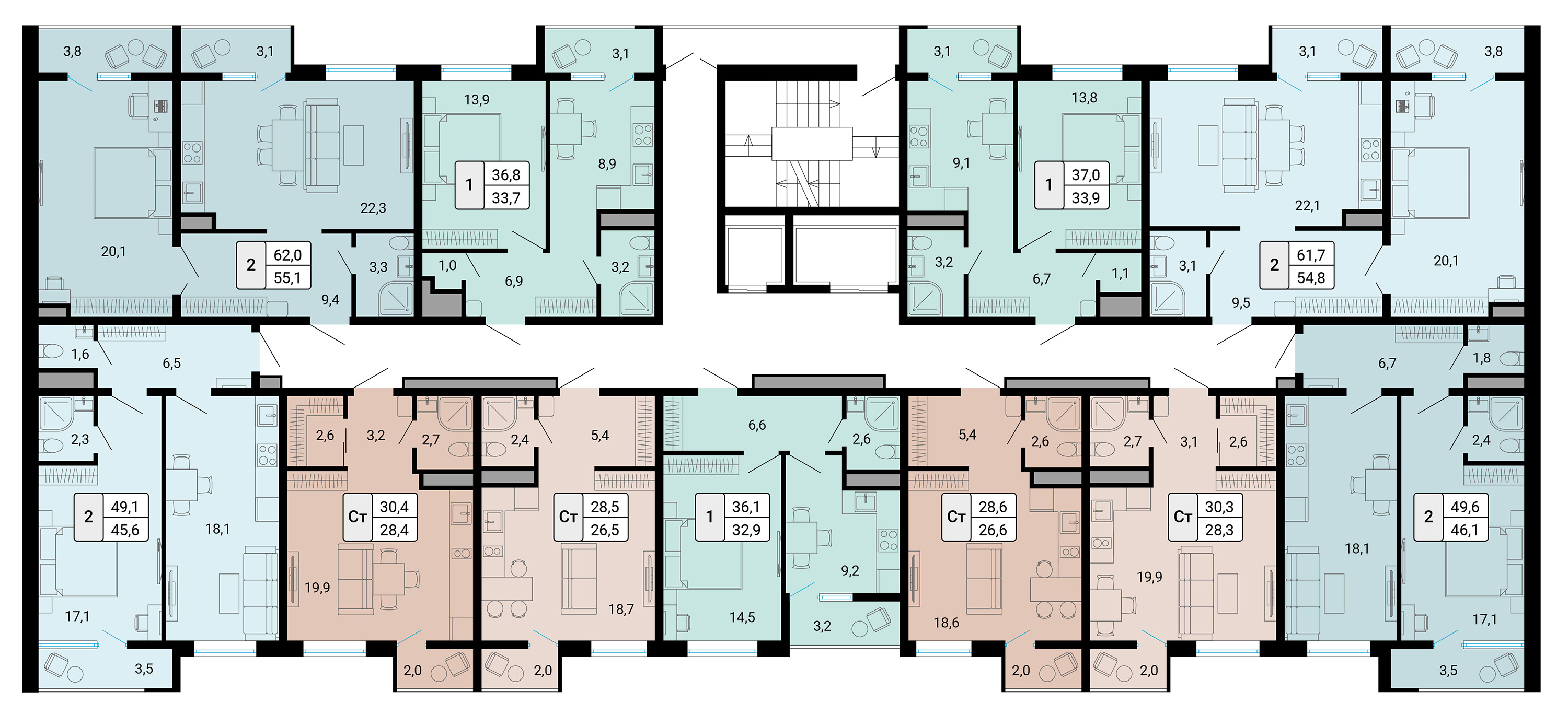Отрисовка планировок. Поэтажные планы — Изображение №4 — Графика, Архитектура на Dprofile