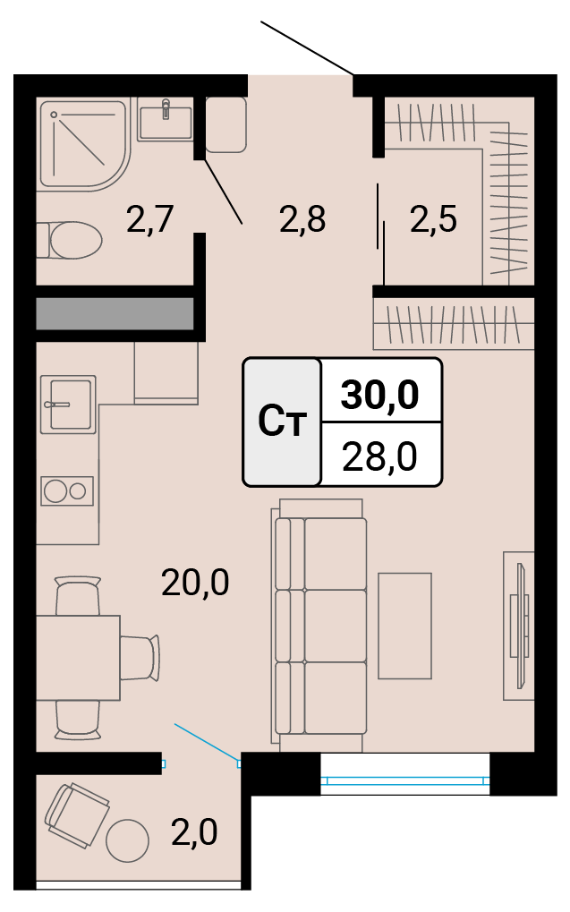Отрисовка планировок. Поквартирные планы — Изображение №8 — Графика, Архитектура на Dprofile