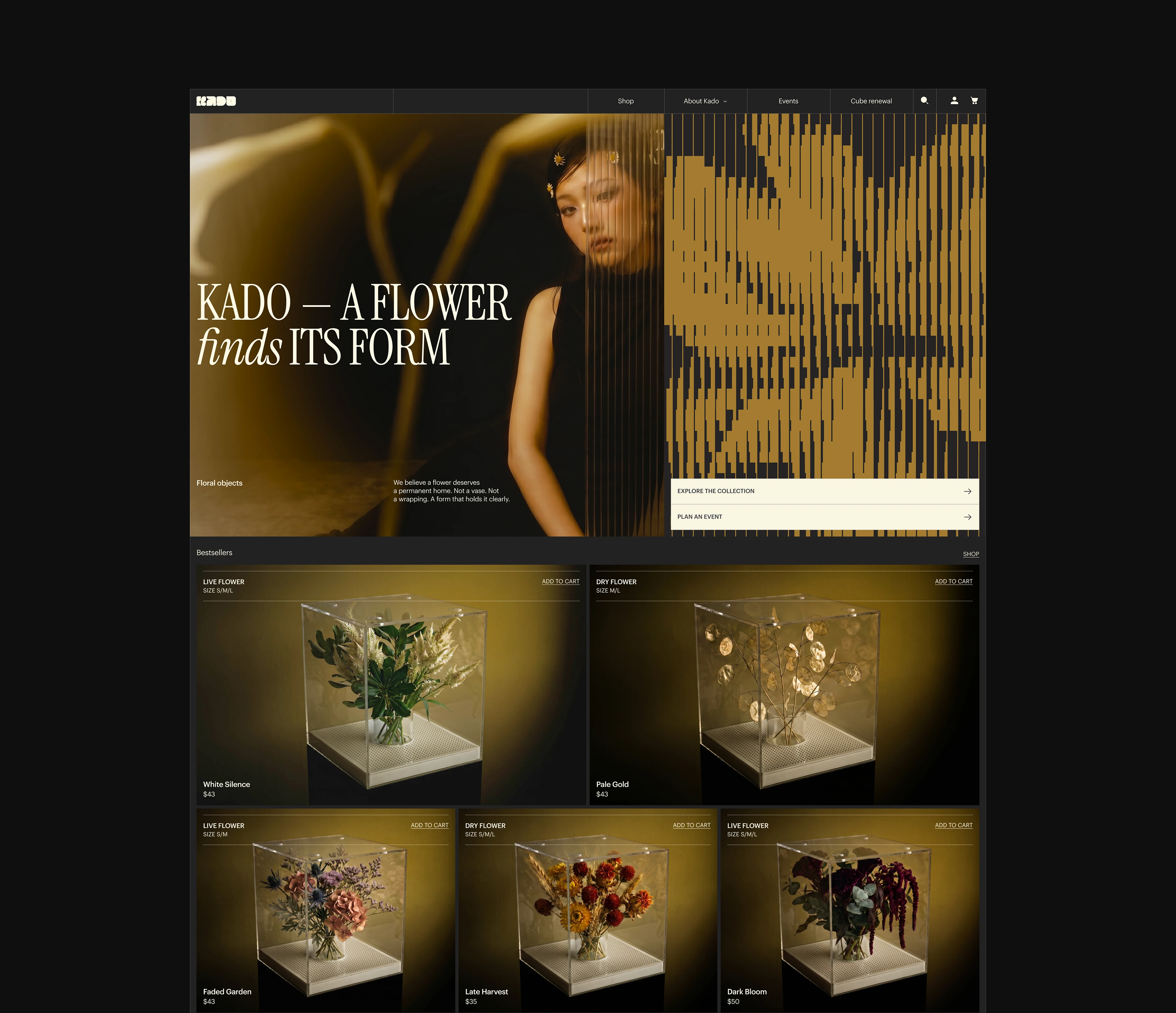 KADO — Floral Store | Web Design — Изображение №3 — Интерфейсы, Брендинг на Dprofile