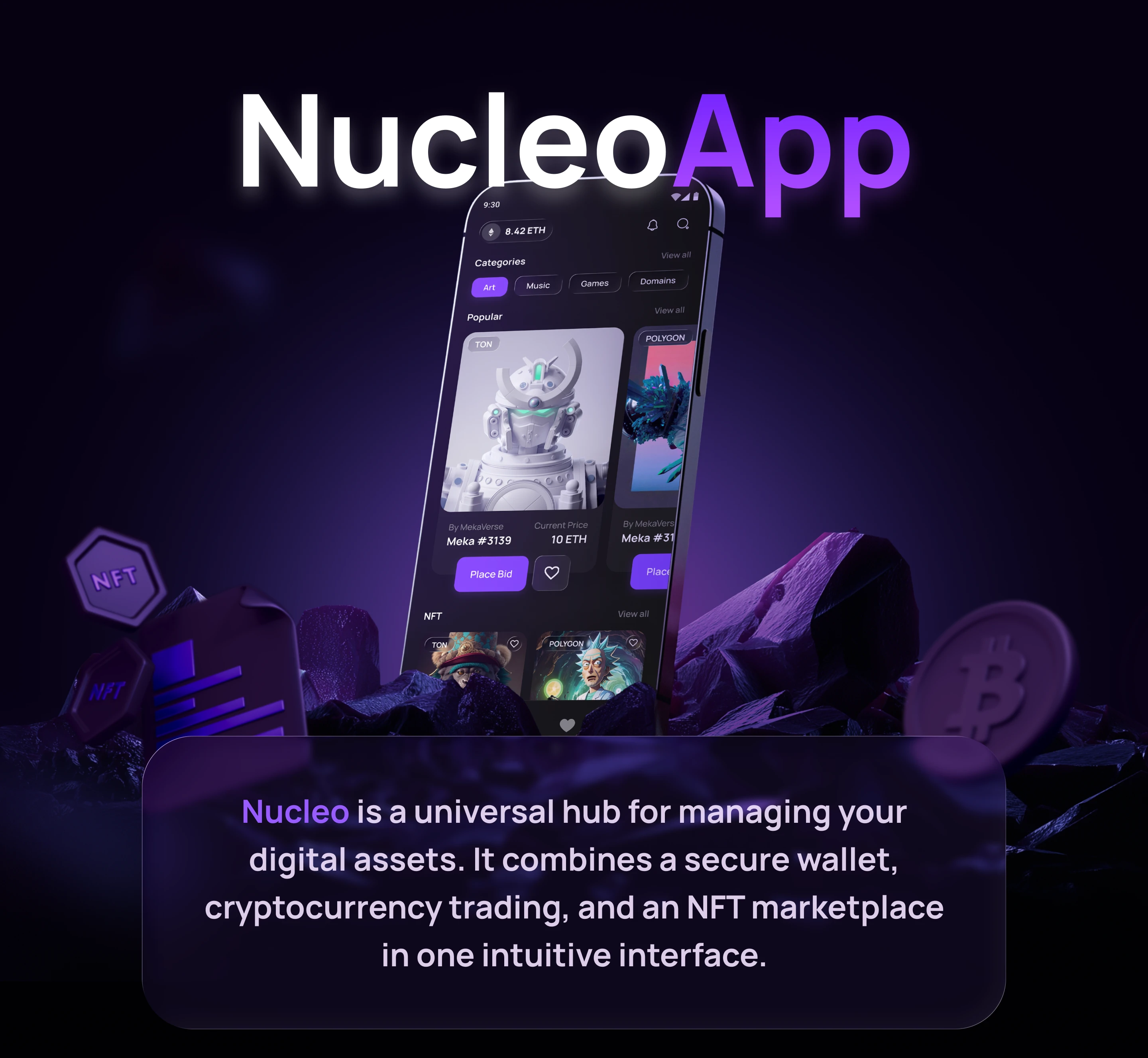 NFT Crypto Wallet | UX/UI | Mobile App — Изображение №1 — Интерфейсы на Dprofile