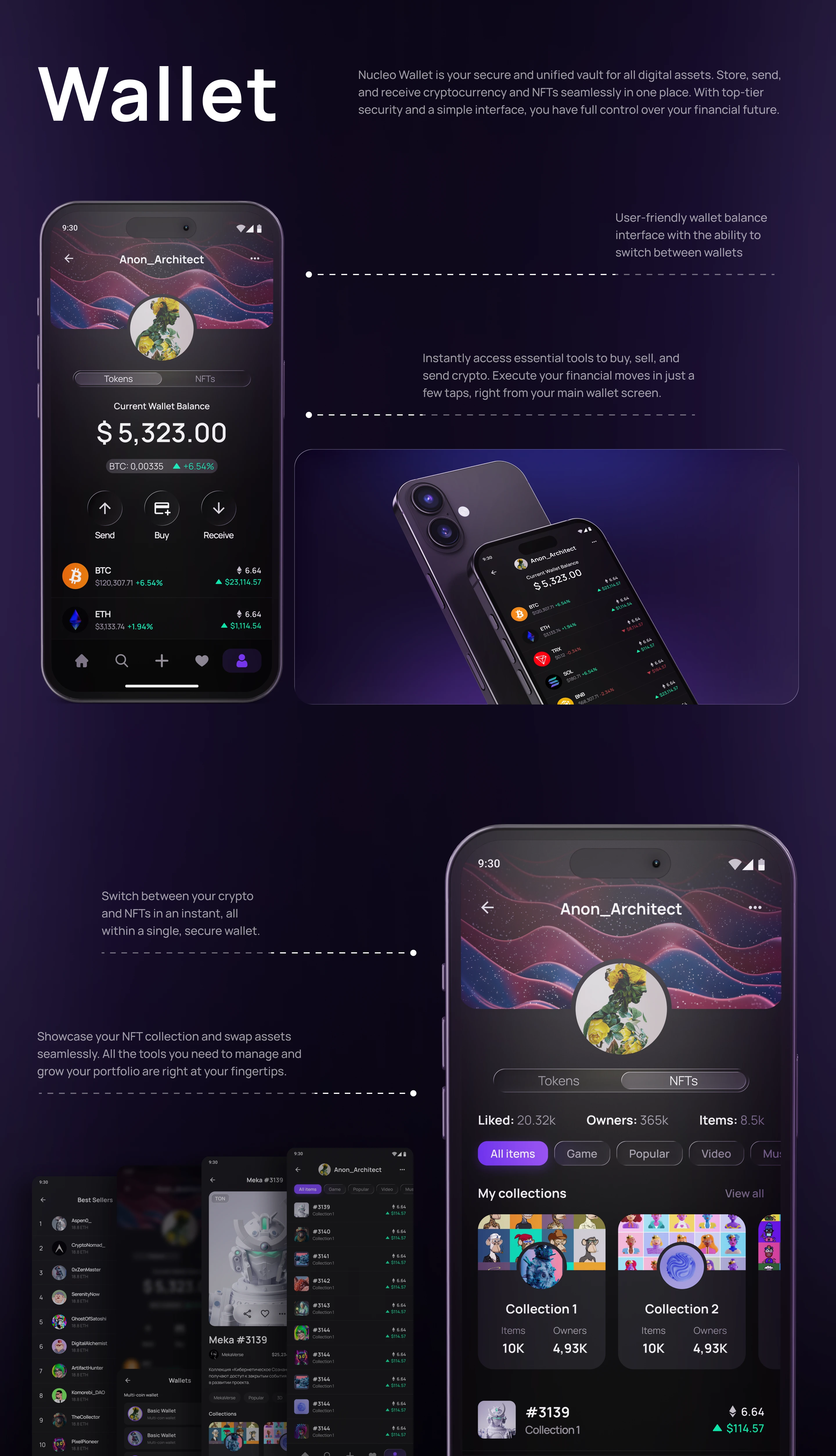 NFT Crypto Wallet | UX/UI | Mobile App — Изображение №3 — Интерфейсы на Dprofile