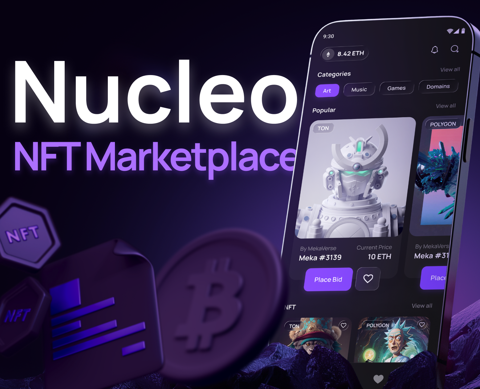 NFT Crypto Wallet | UX/UI | Mobile App — Интерфейсы на Dprofile
