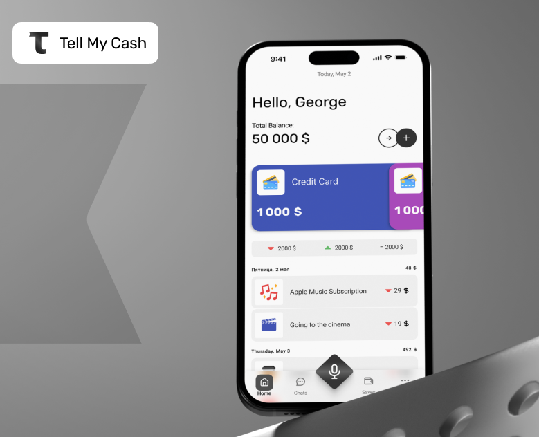 Tell My Cash | AI Powered Fintech App | UI/UX Design — Интерфейсы на Dprofile