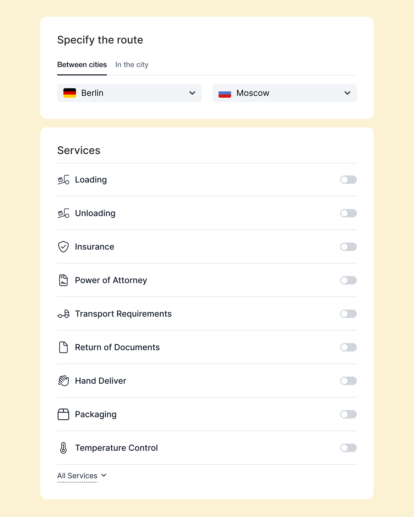 Интерфейс сервиса логистики — Изображение №6 — Интерфейсы на Dprofile