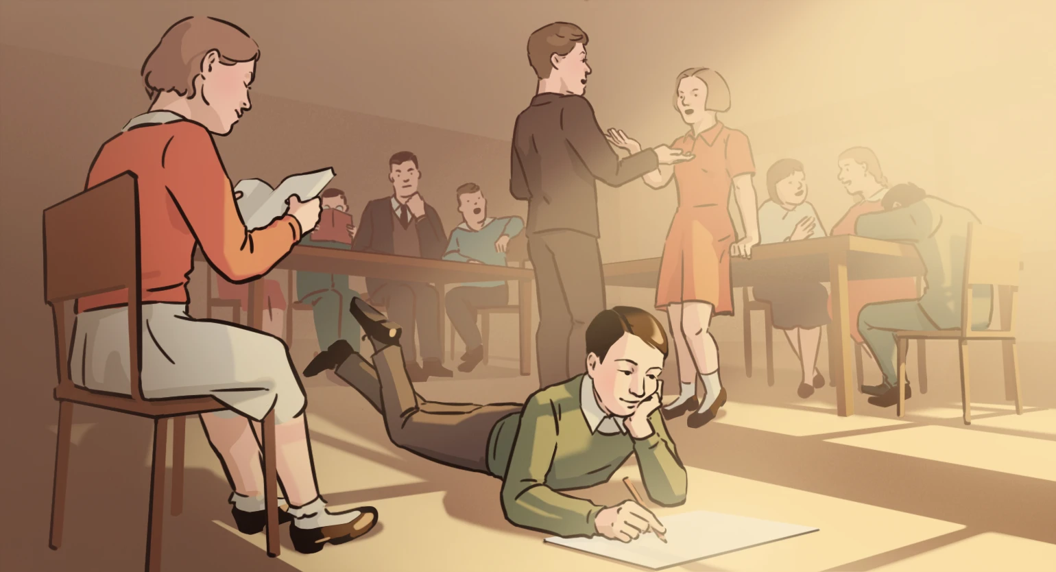 Иллюстрации к статьям: история образования / Skillbox Media — Изображение №15 — Иллюстрация, Графика на Dprofile