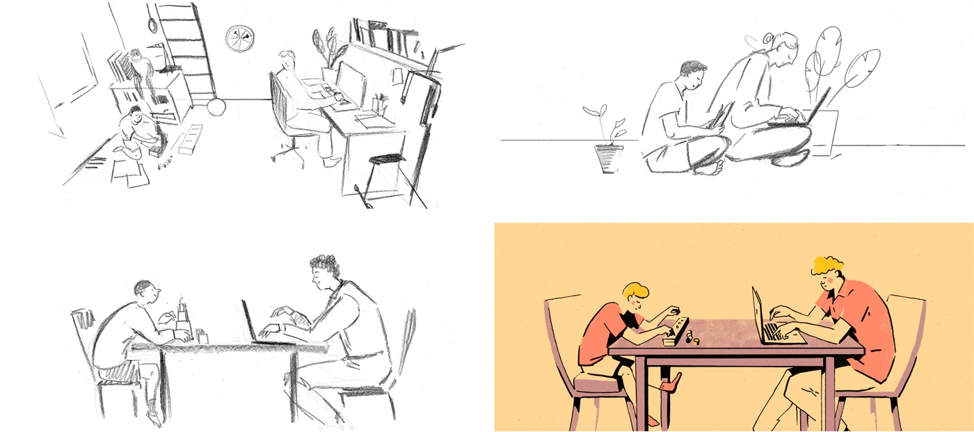 Иллюстрации к статьям: минимализм ч.2 / Skillbox Media — Изображение №15 — Иллюстрация, Графика на Dprofile