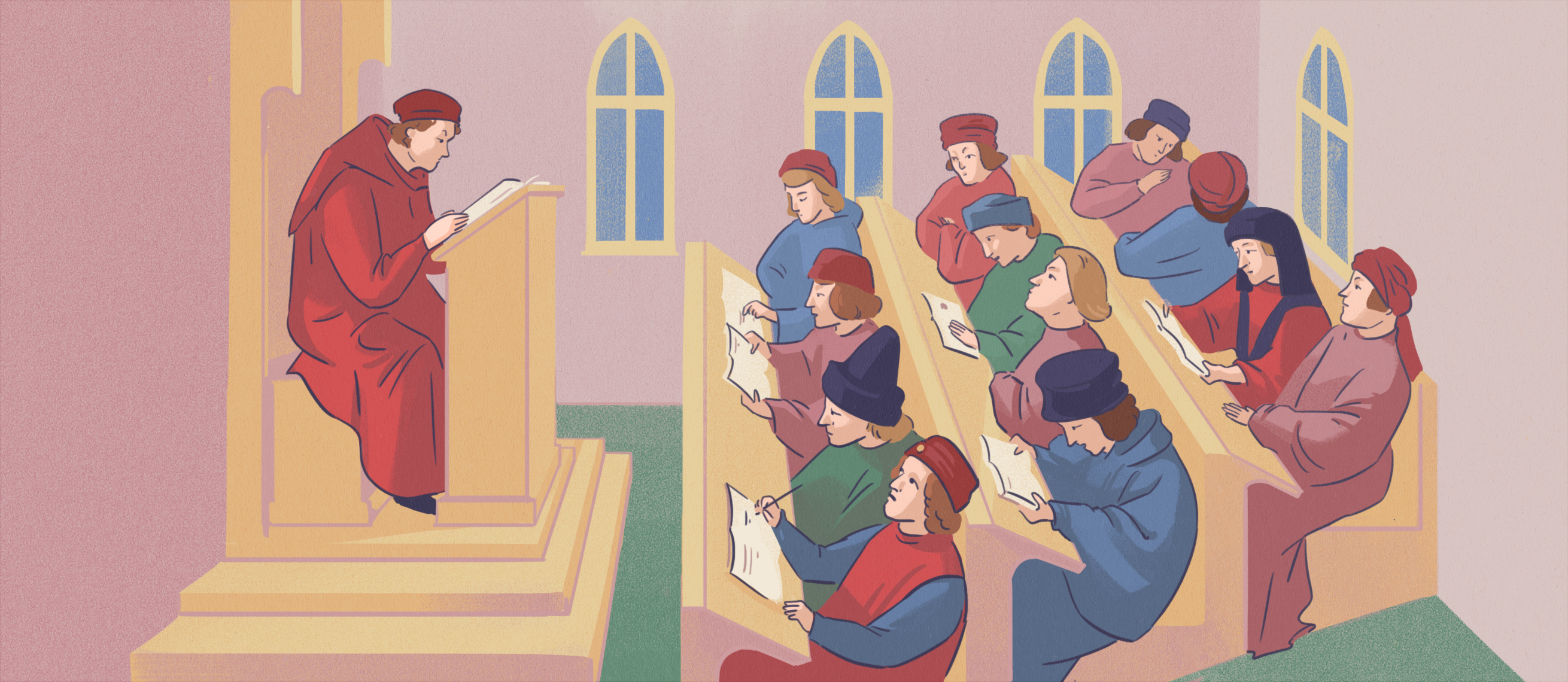 Иллюстрации к статьям: история образования / Skillbox Media — Изображение №21 — Иллюстрация, Графика на Dprofile