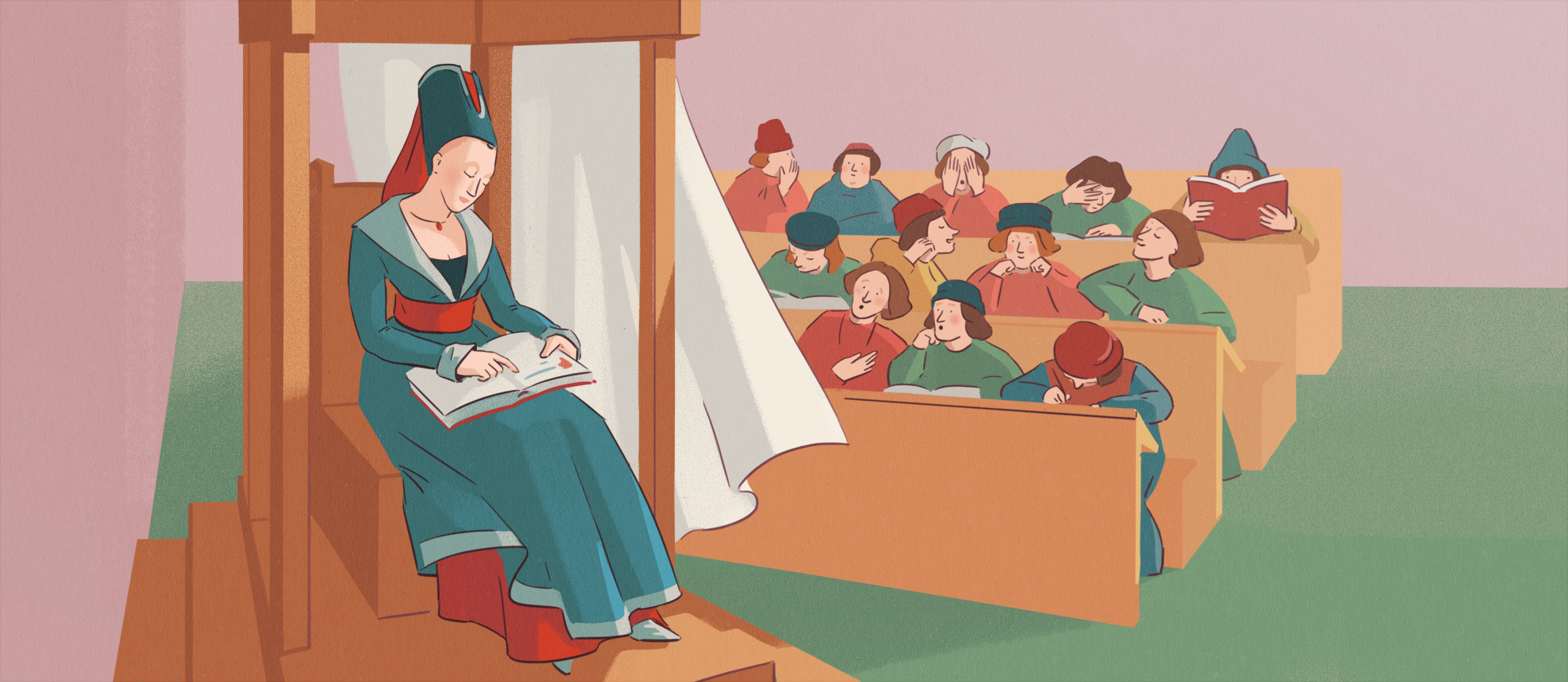 Иллюстрации к статьям: история образования / Skillbox Media — Изображение №20 — Иллюстрация, Графика на Dprofile