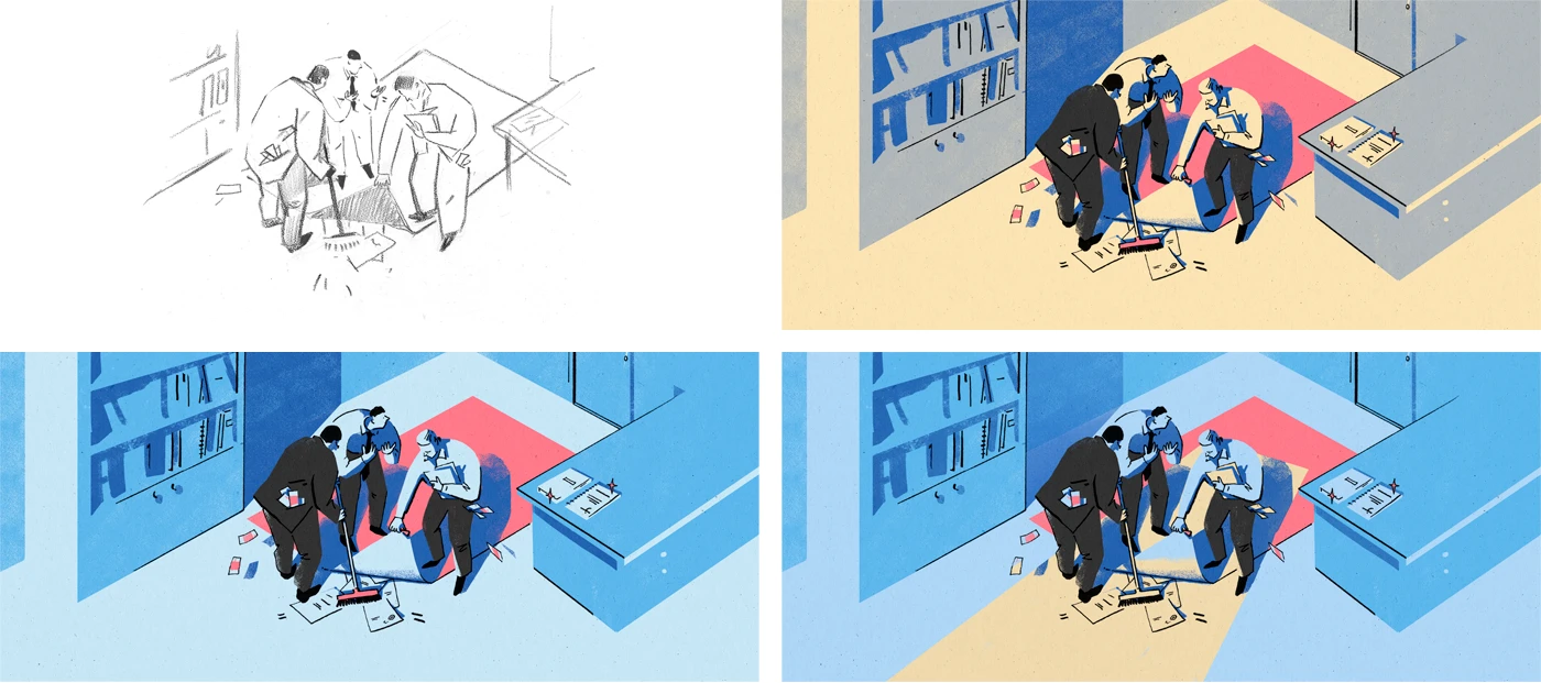 Иллюстрации к статьям: минимализм ч.2 / Skillbox Media — Изображение №3 — Иллюстрация, Графика на Dprofile