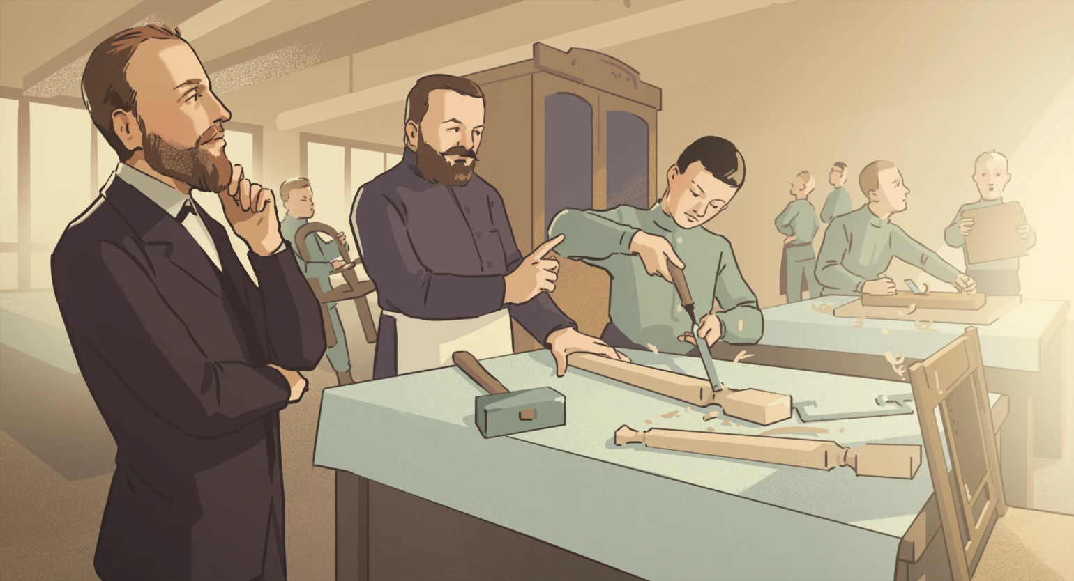 Иллюстрации к статьям: история образования / Skillbox Media — Изображение №14 — Иллюстрация, Графика на Dprofile