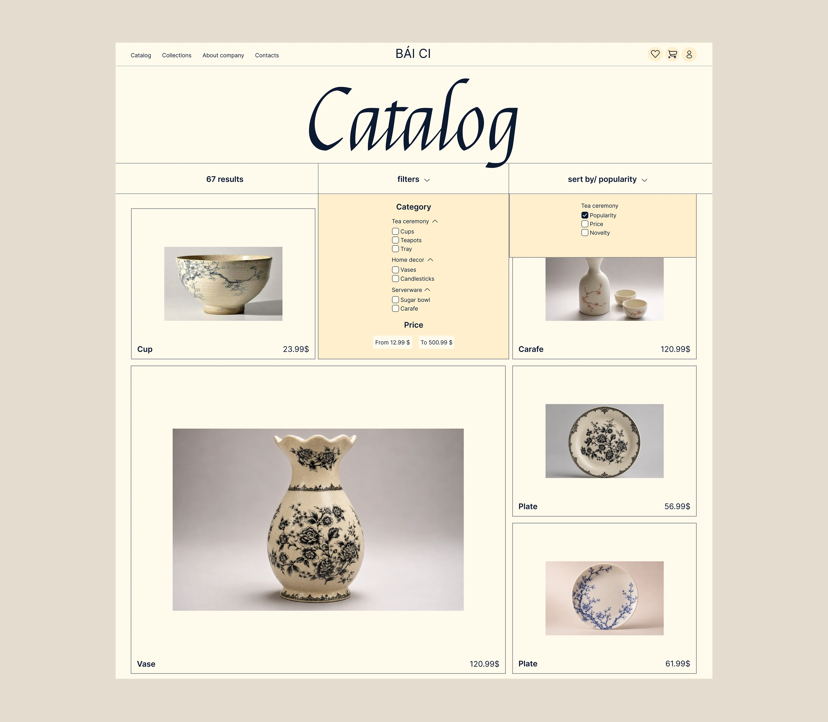 UX UI design online store BAI CI — Изображение №5 — Интерфейсы, Брендинг на Dprofile