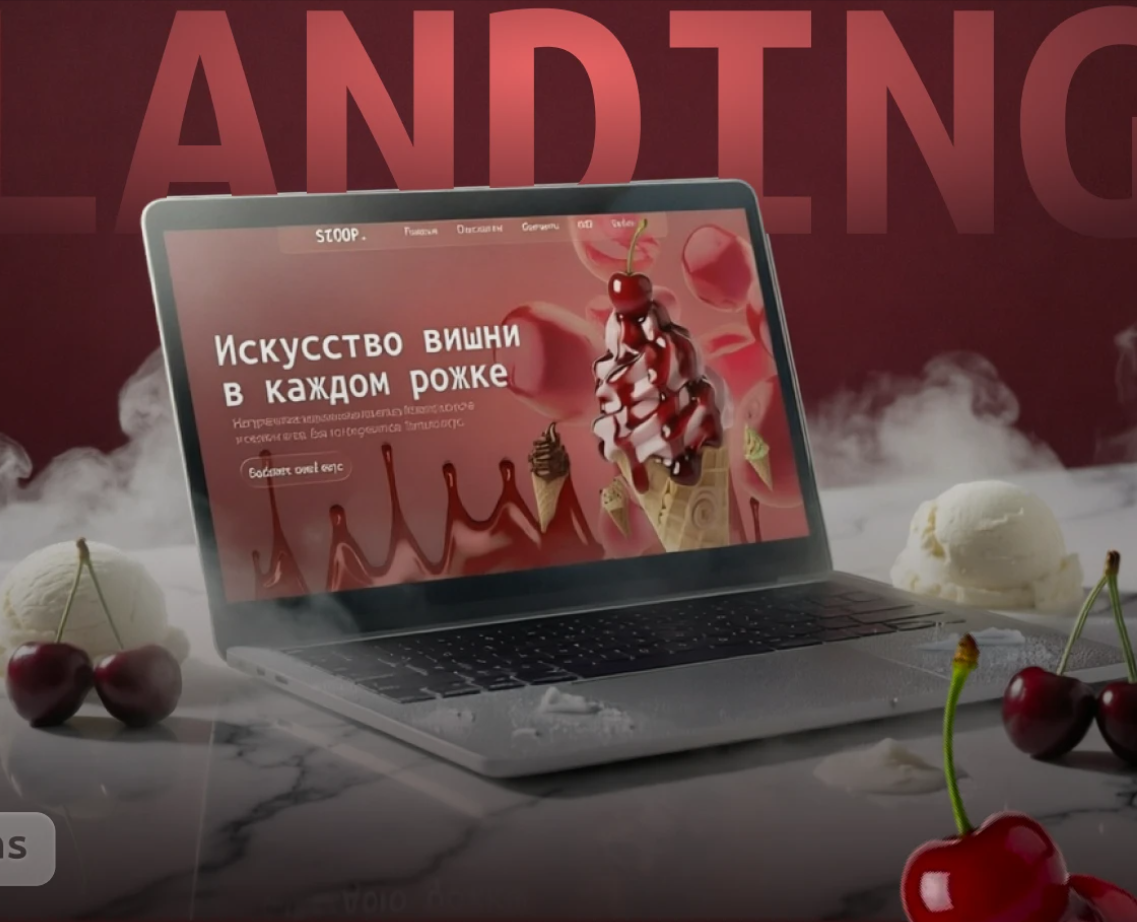 Лендинг для мороженого, UI/UX, Web Design — Интерфейсы, Маркетинг на Dprofile