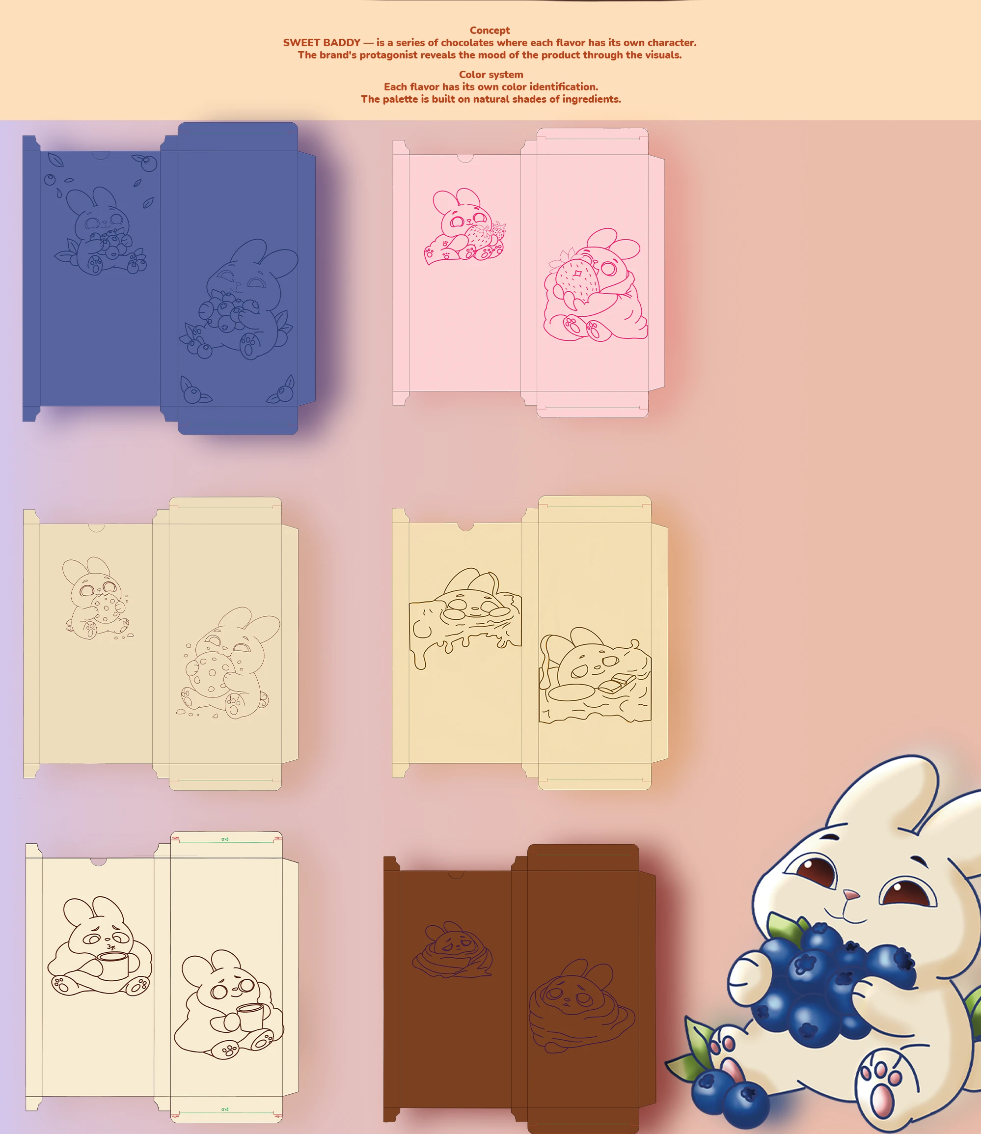Sweet Buddy — chocolate brand identity — Изображение №3 — Брендинг, Иллюстрация на Dprofile