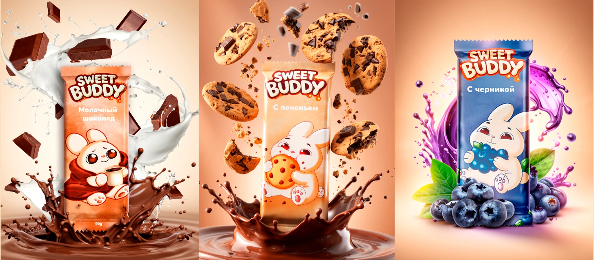 Sweet Buddy — chocolate brand identity — Изображение №8 — Брендинг, Иллюстрация на Dprofile