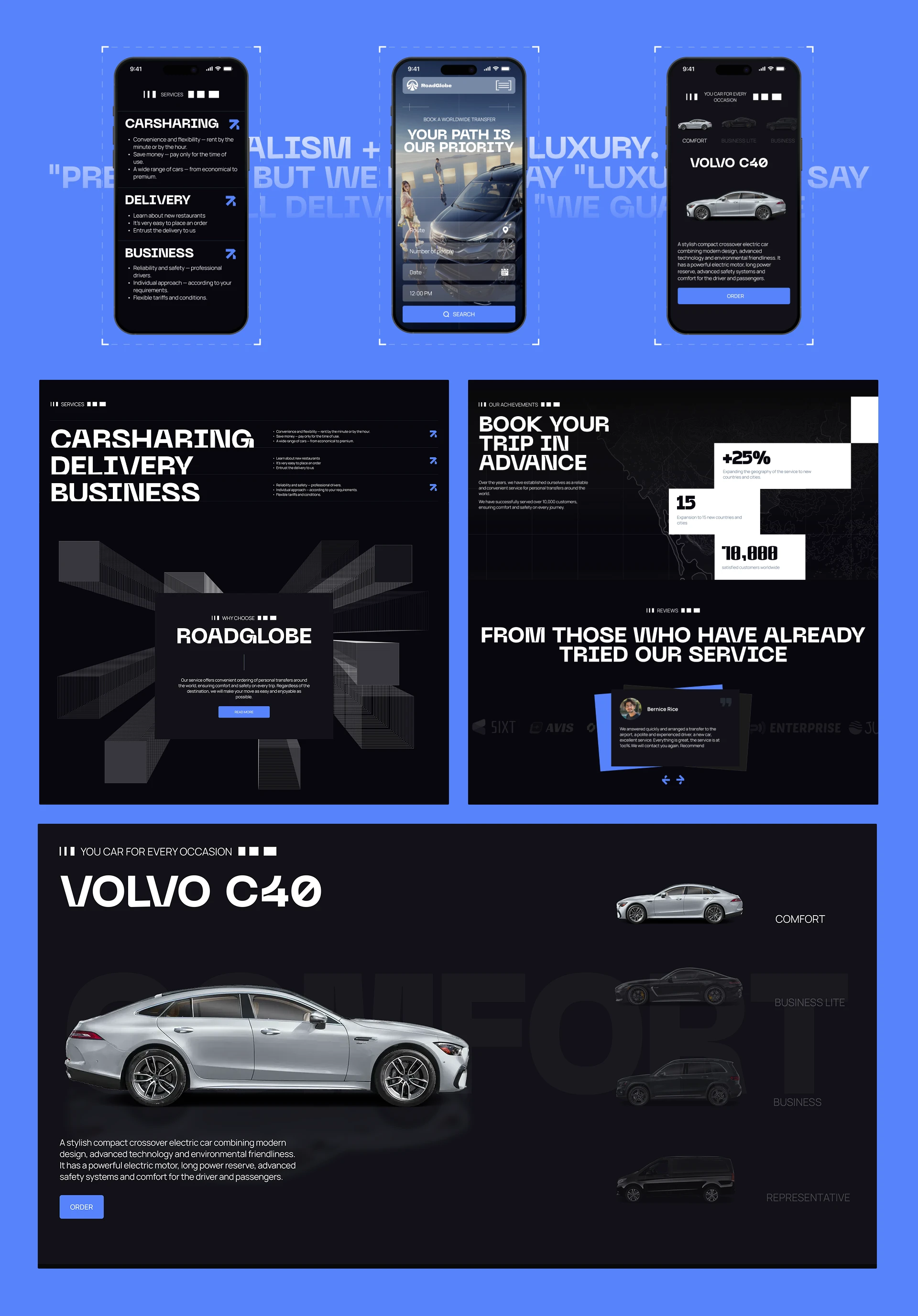 Service for ordering personal transfers UI/UX — Изображение №3 — Интерфейсы, Брендинг на Dprofile