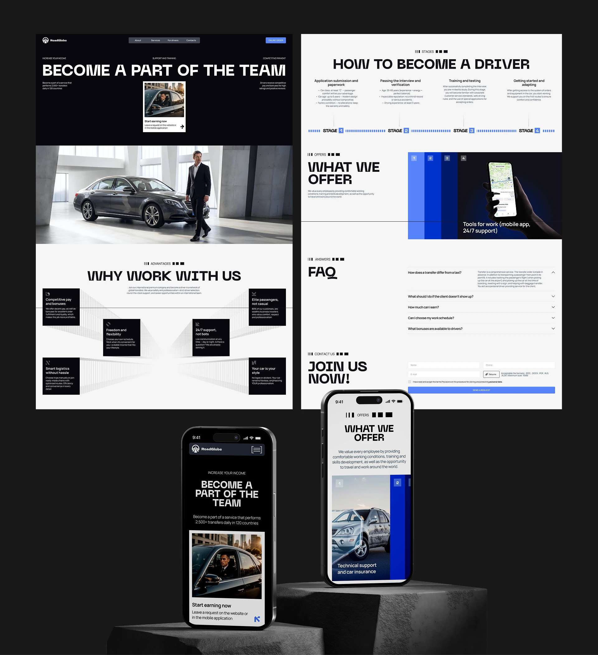 Service for ordering personal transfers UI/UX — Изображение №8 — Интерфейсы, Брендинг на Dprofile