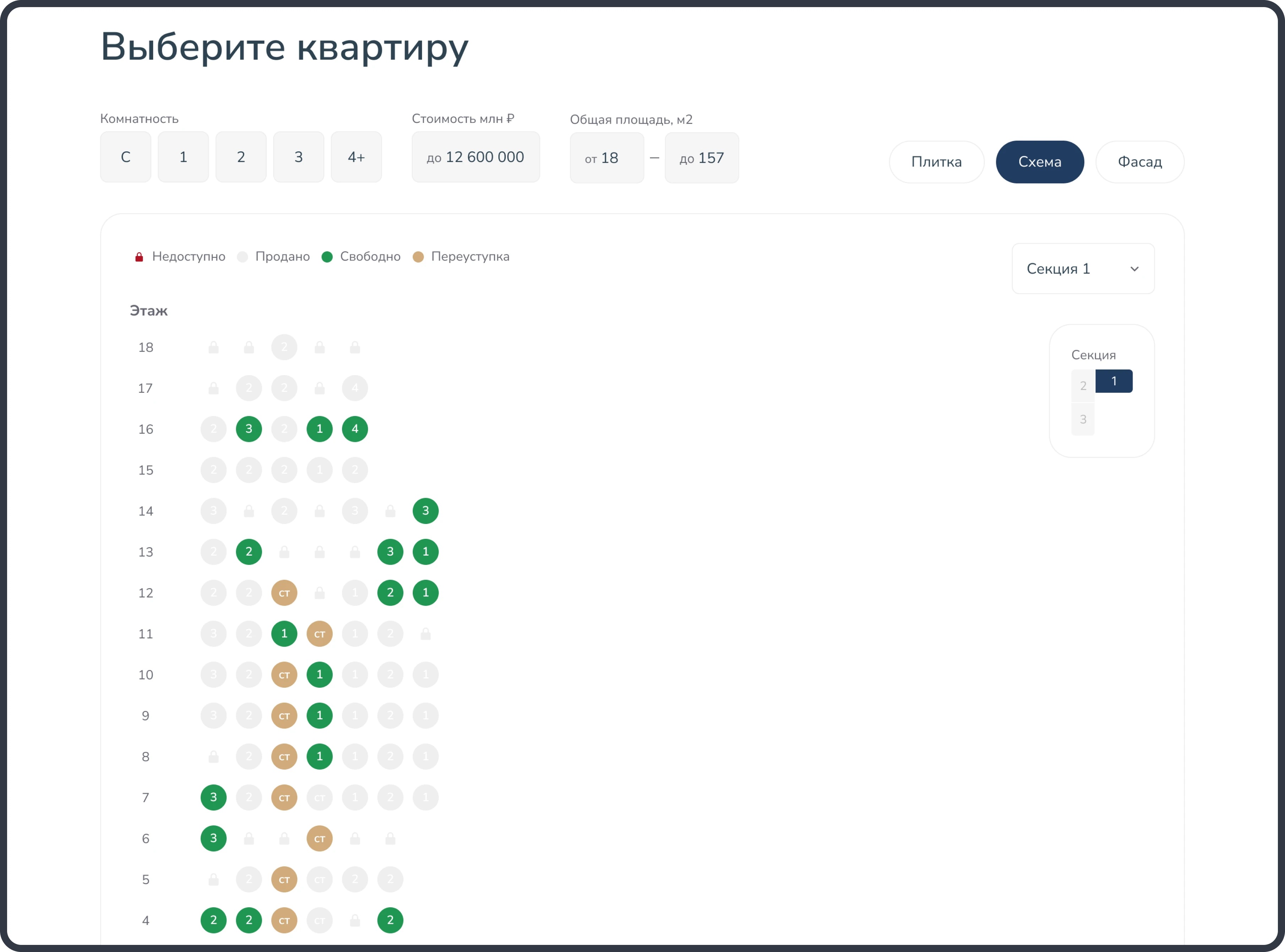 Каталог жк для внедрения на сайт застройщика — Изображение №4 — Интерфейсы на Dprofile