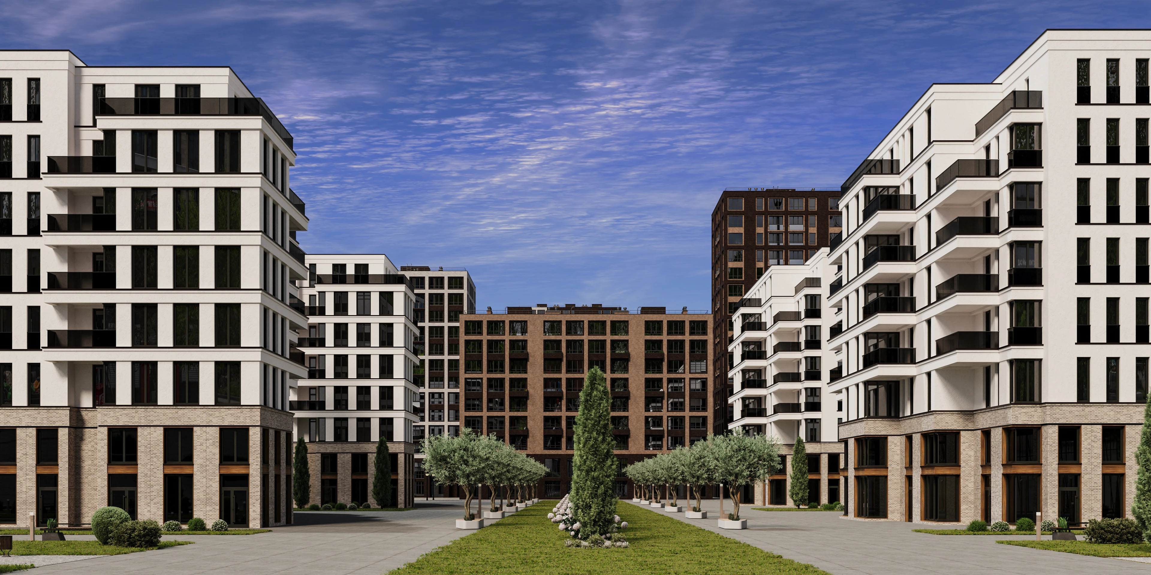 Жилой комплекс с аллеей — Изображение №2 — 3D, Архитектура на Dprofile