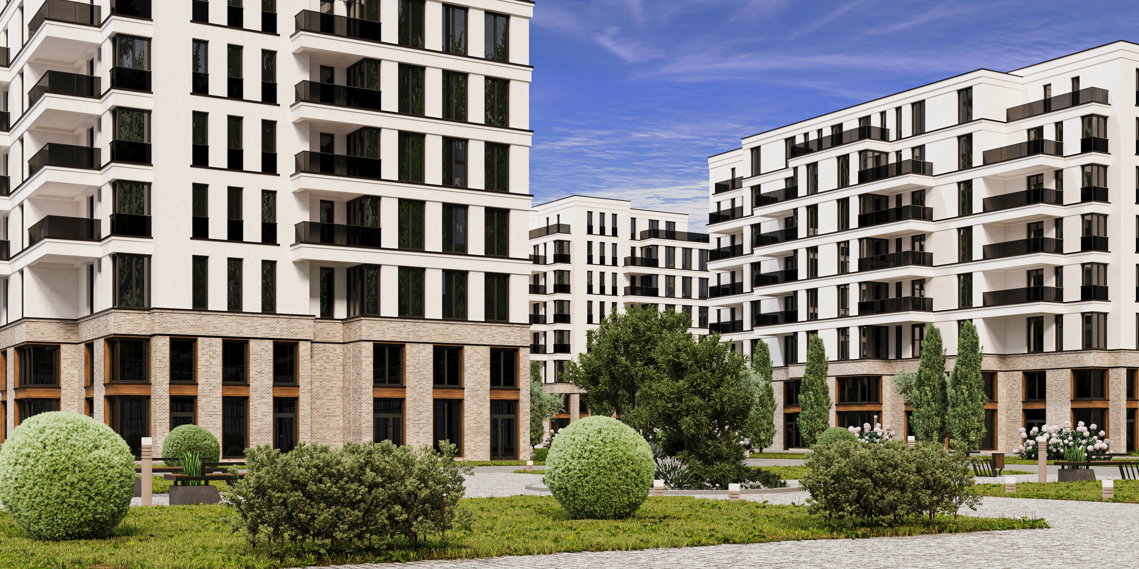 Жилой комплекс с аллеей — Изображение №4 — 3D, Архитектура на Dprofile