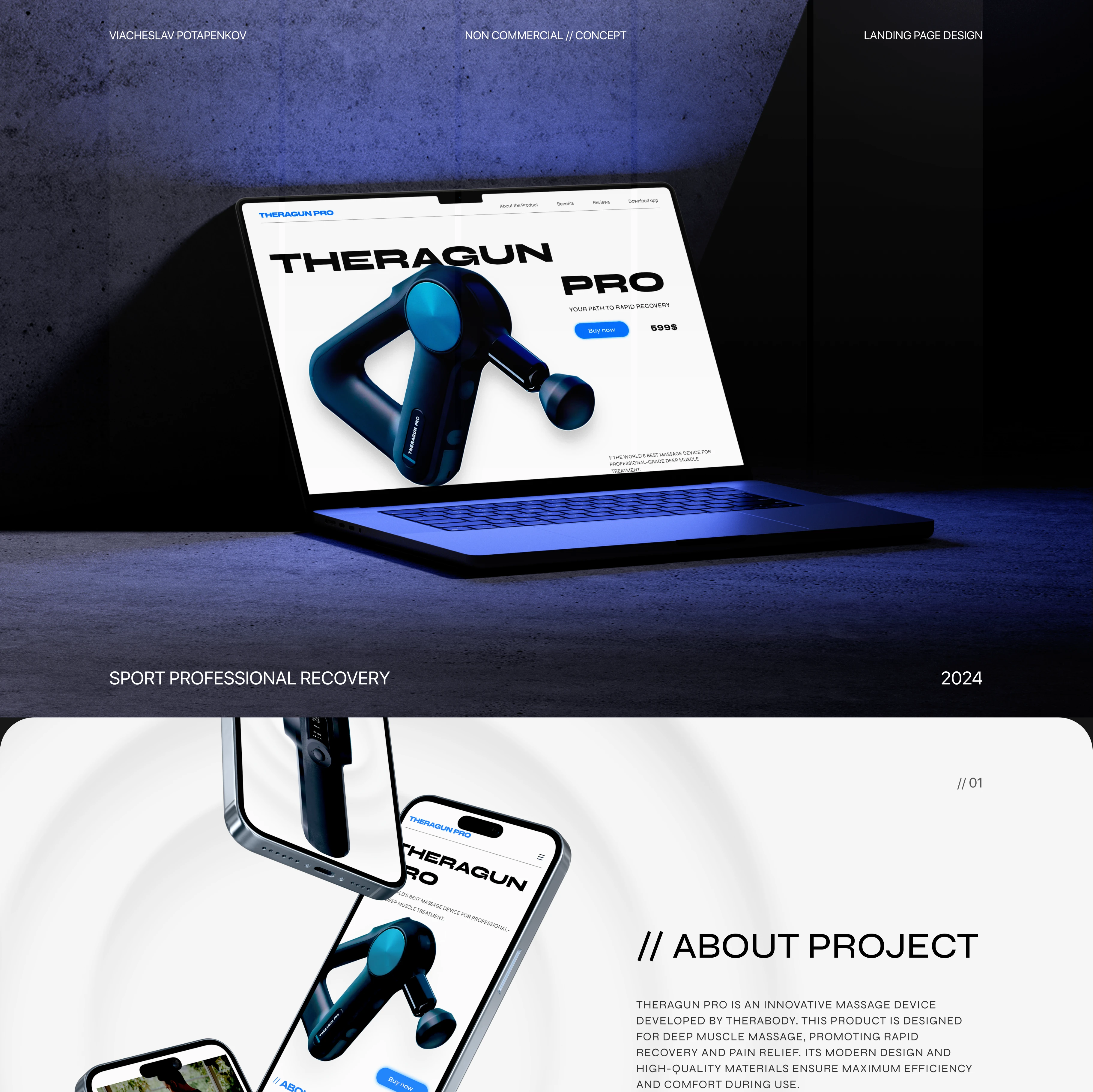 Landing page | Theragun PRO — Изображение №1 — Интерфейсы, Иллюстрация на Dprofile