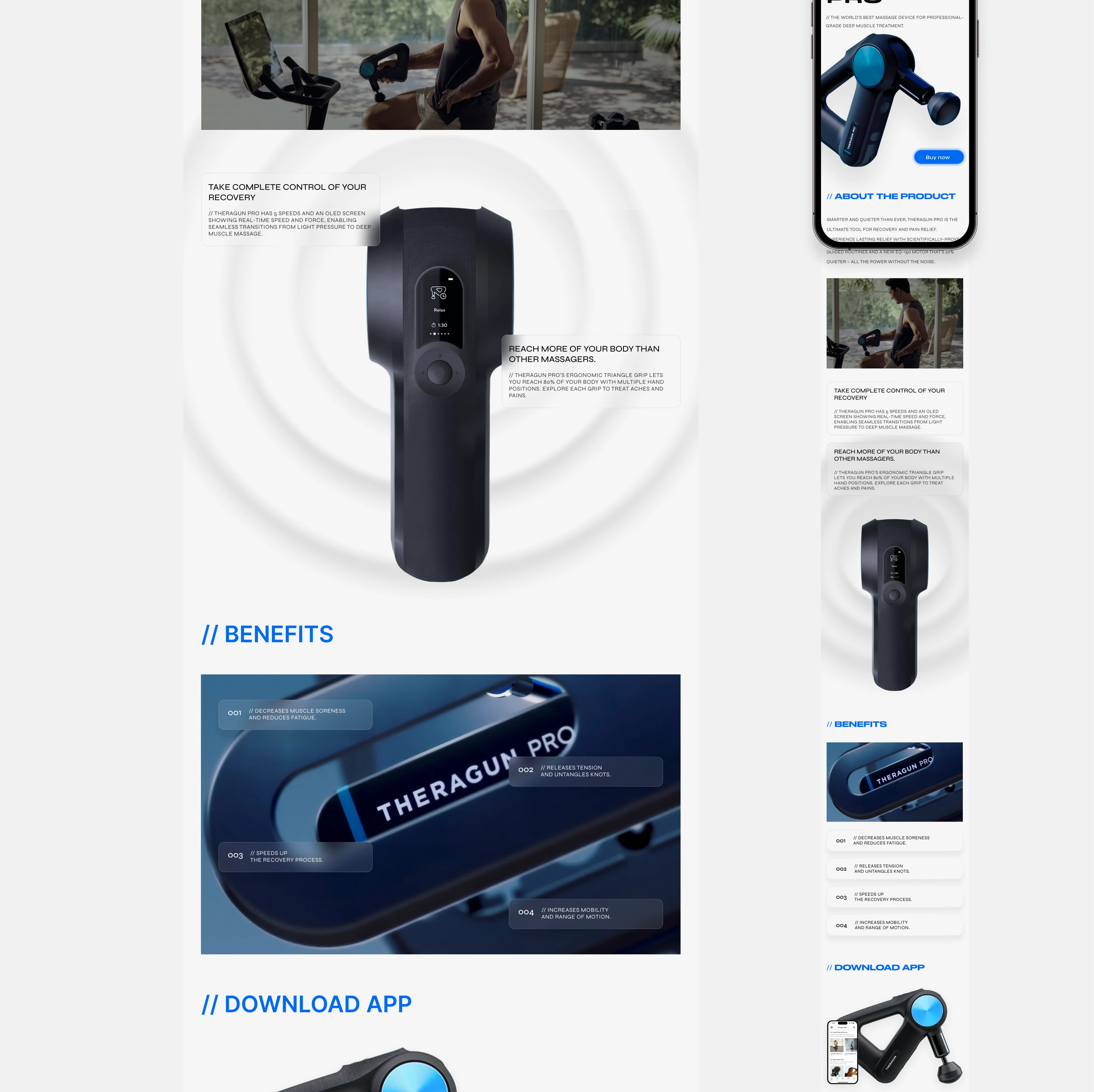 Landing page | Theragun PRO — Изображение №8 — Интерфейсы, Иллюстрация на Dprofile