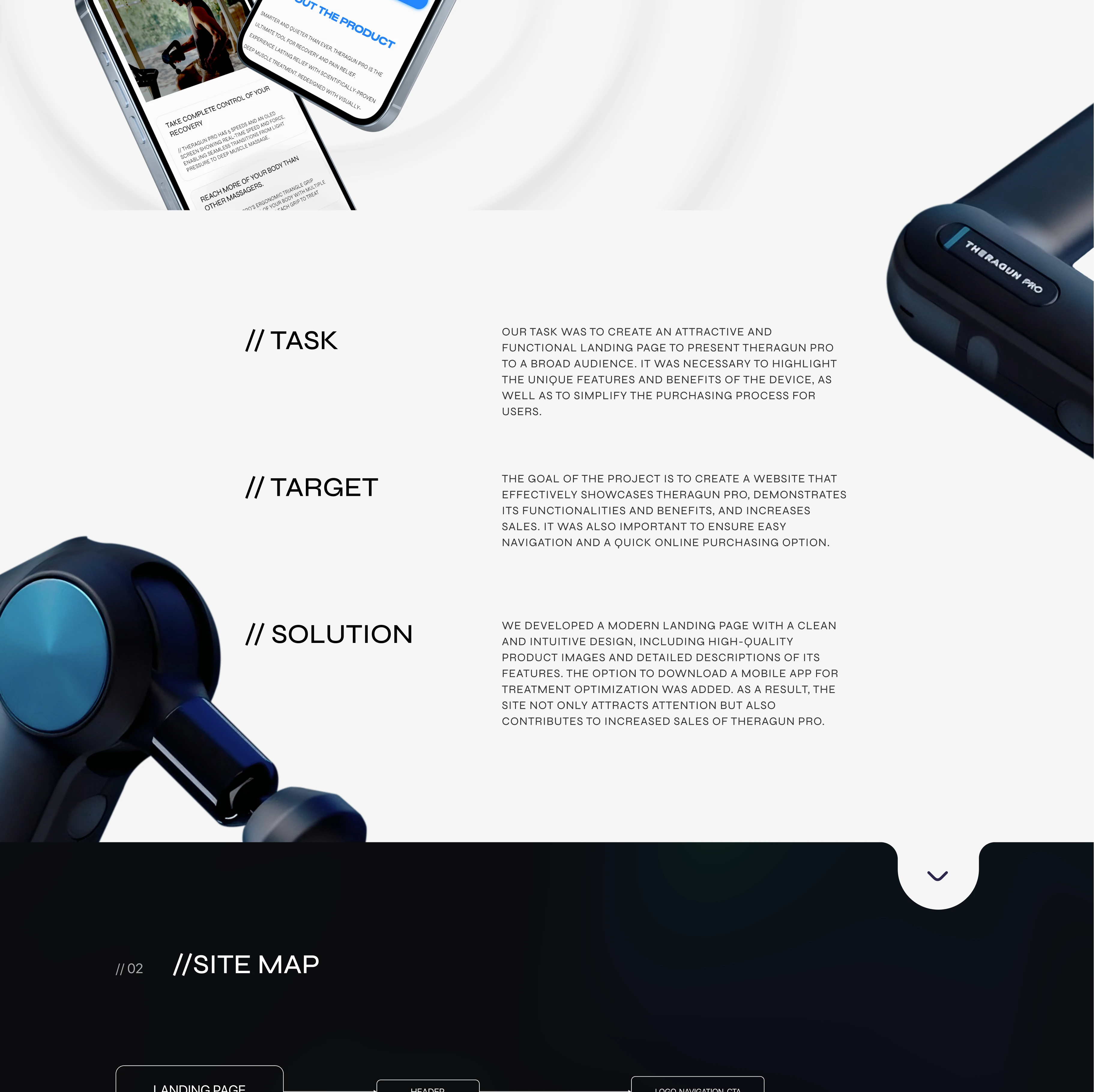 Landing page | Theragun PRO — Изображение №2 — Интерфейсы, Иллюстрация на Dprofile