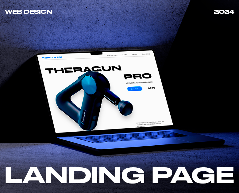 Landing page | Theragun PRO — Интерфейсы, Иллюстрация на Dprofile