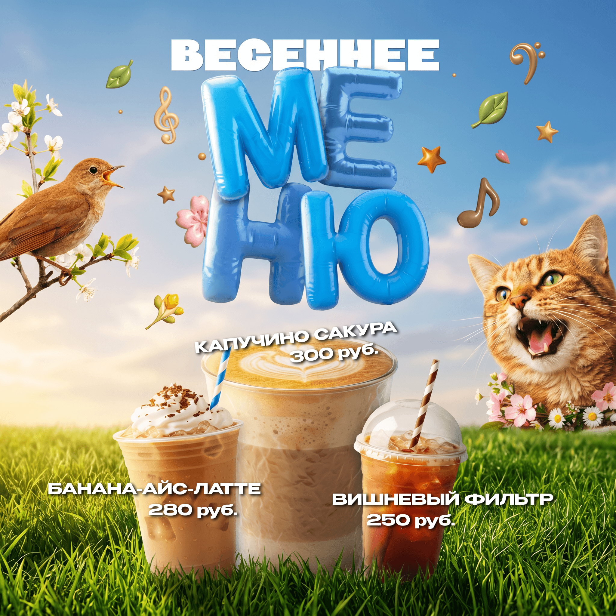 Пост для соцсетей кофейни — Изображение №1 — Маркетинг, Нейро на Dprofile