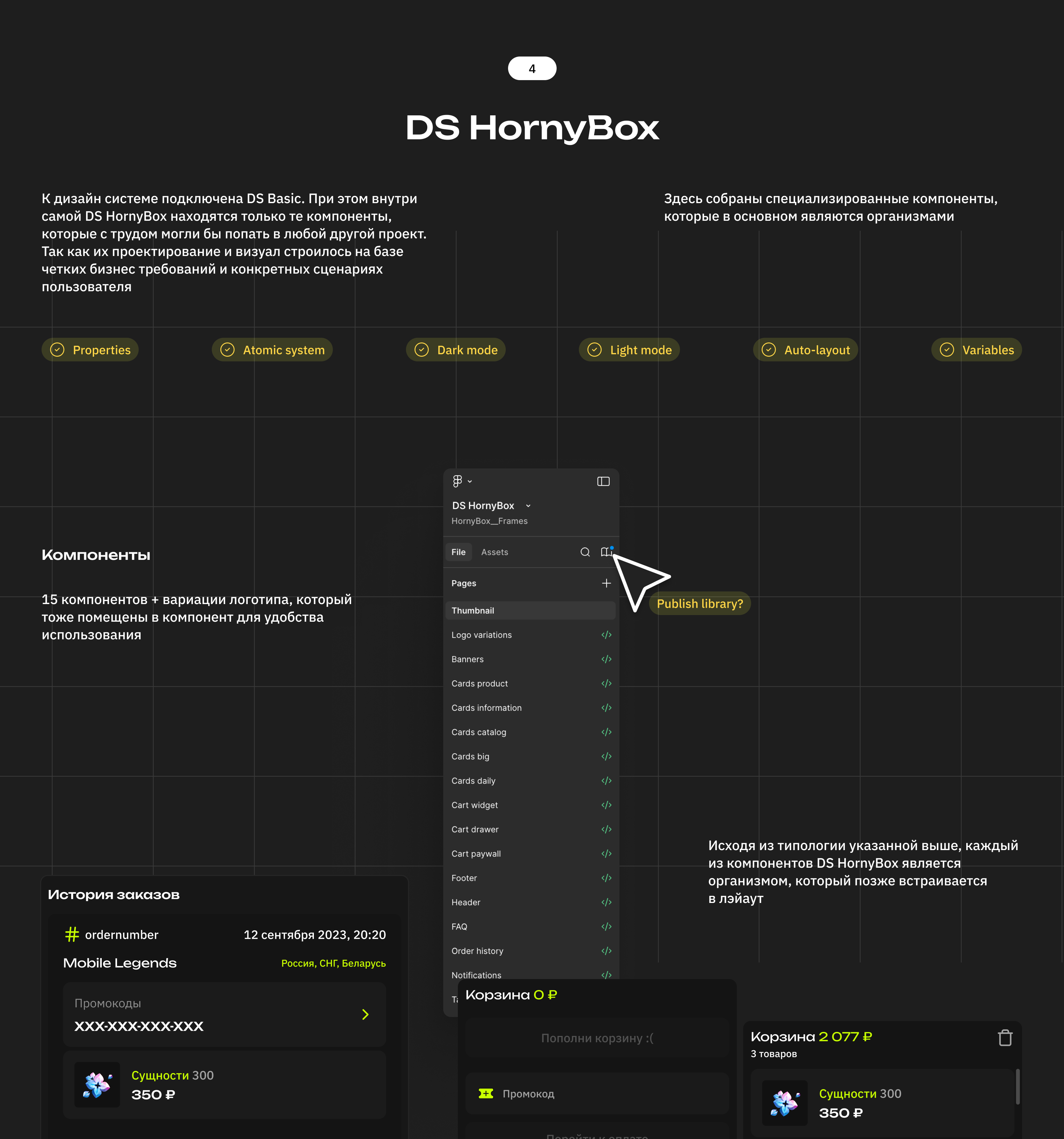 HornyBox - дизайн системы и внутренние продукты — Изображение №15 — Интерфейсы на Dprofile