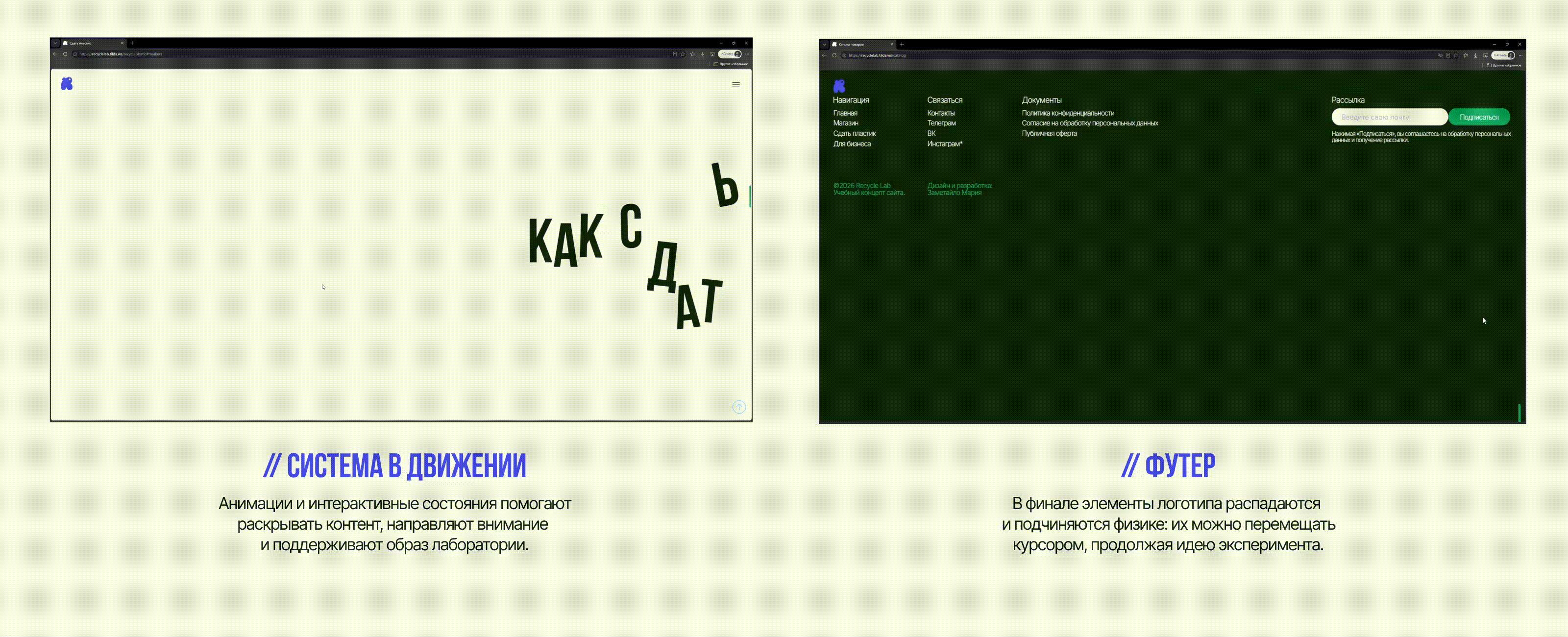 Recycle Lab: сайт для проекта по переработке пластика — Изображение №19 — Интерфейсы, Брендинг на Dprofile