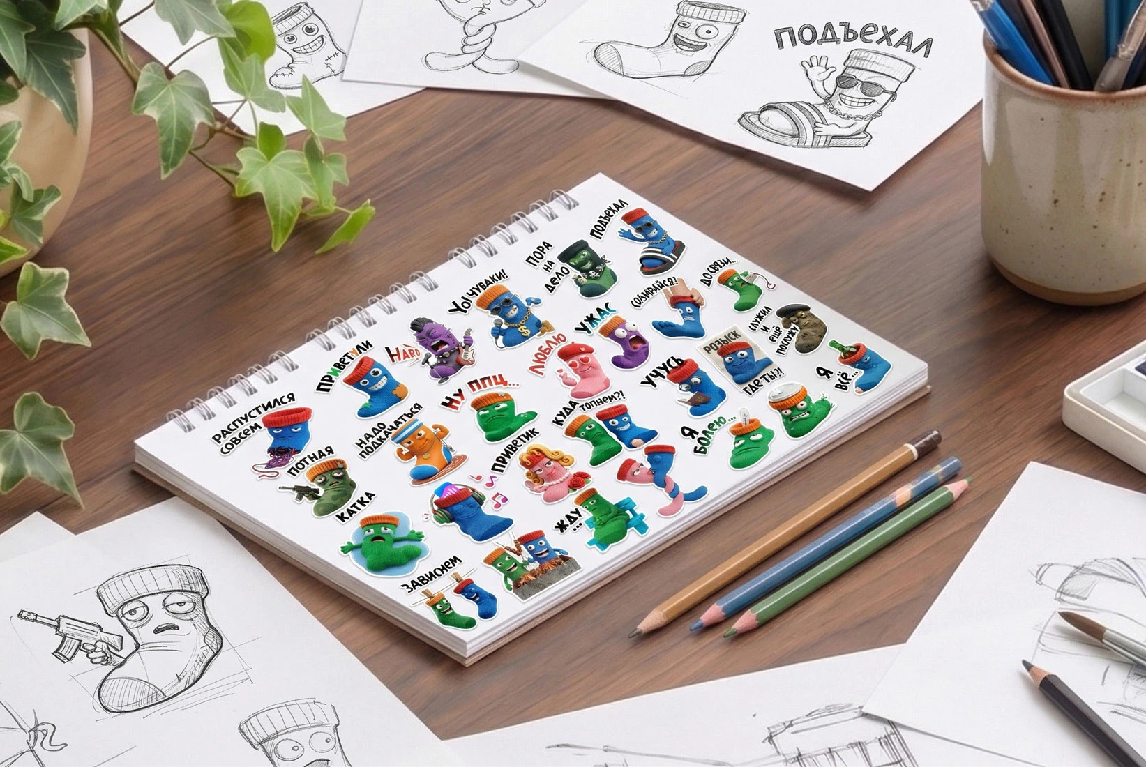 Стикеры "Носочные друзья" — Изображение №1 — Иллюстрация на Dprofile