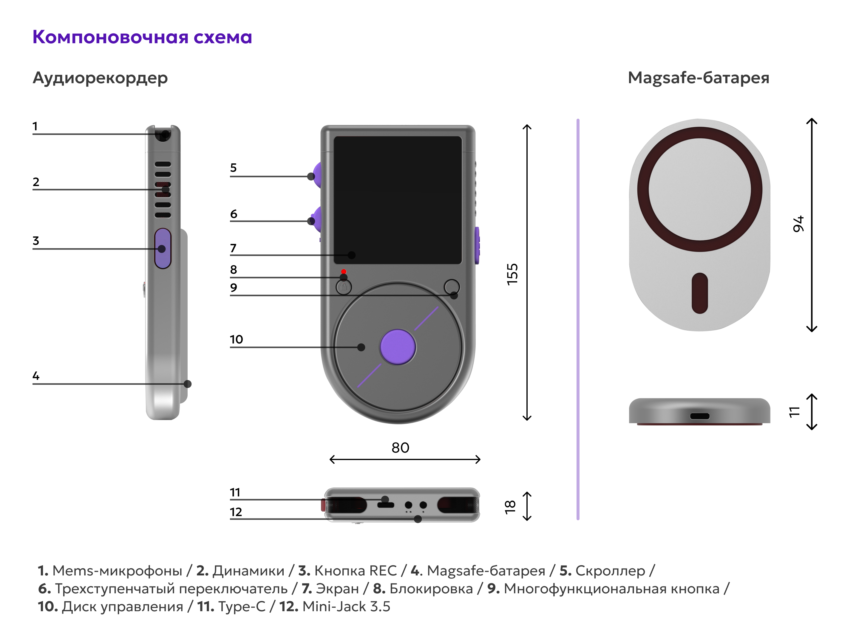 Портативный аудиорекордер (ВКР) — Изображение №3 — Интерфейсы, Промдизайн на Dprofile