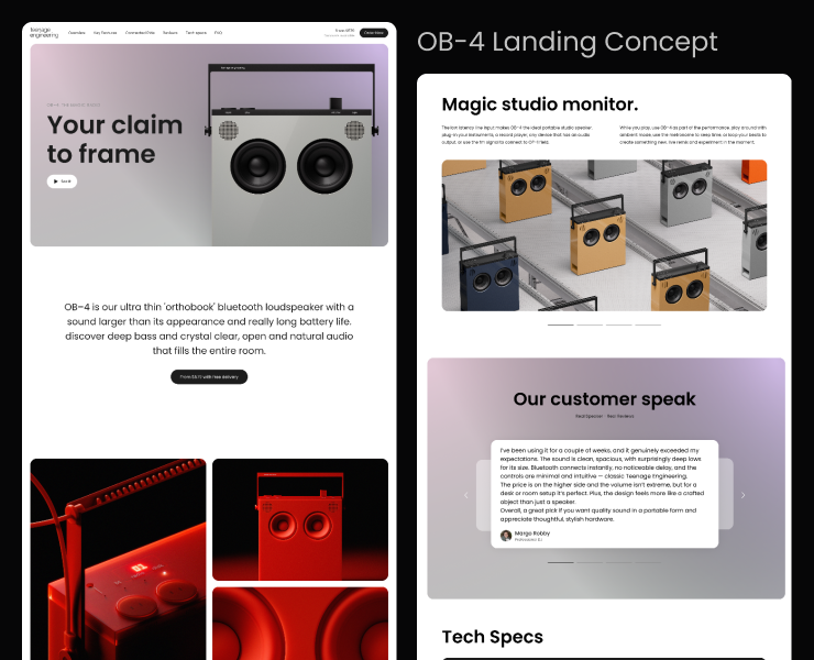 OB-4 Landing Concept — Интерфейсы на Dprofile