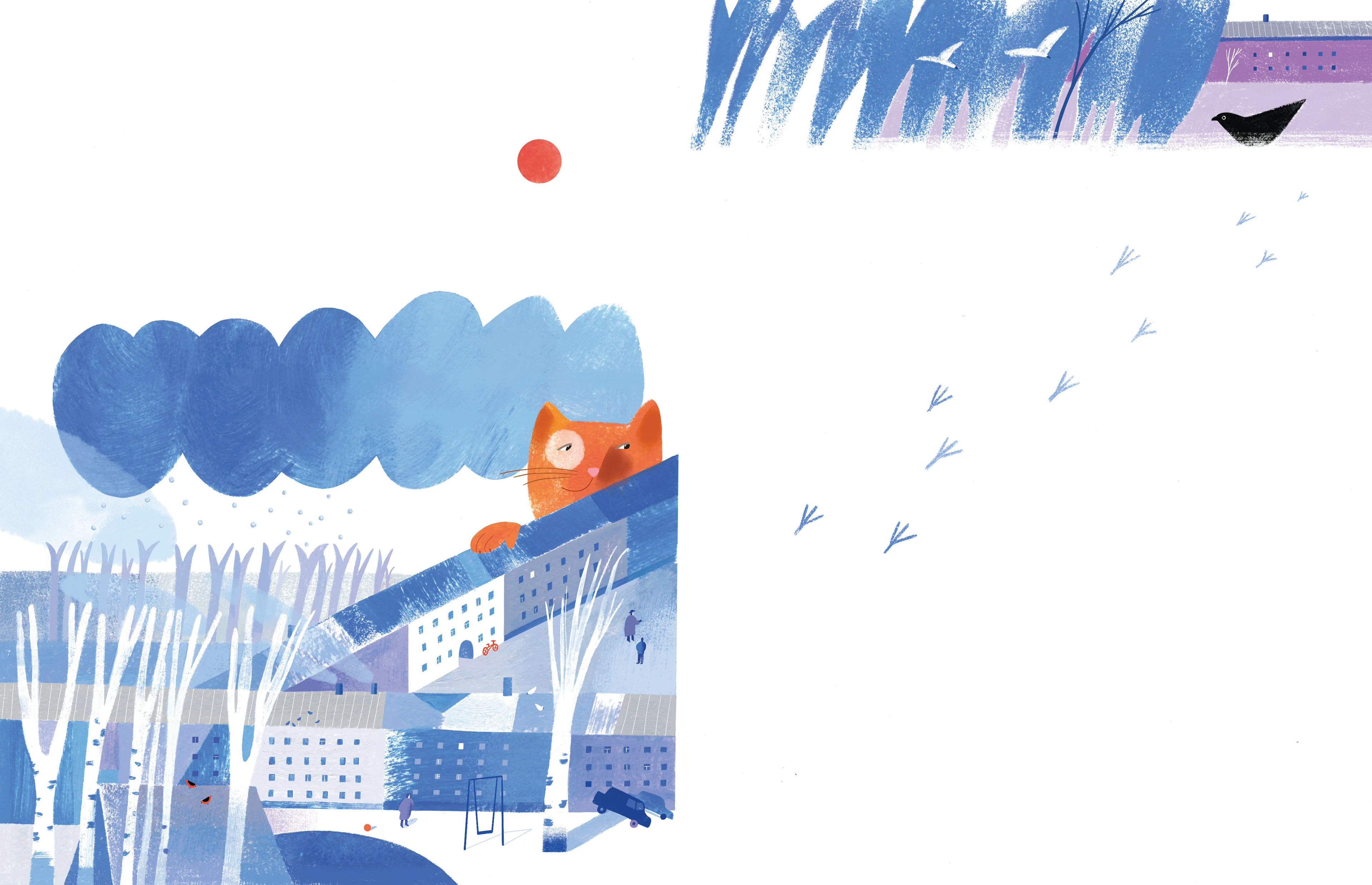 Иллюстрации к книге Ю.Симбирской Ворона и кот — Изображение №6 — Иллюстрация, Графика на Dprofile