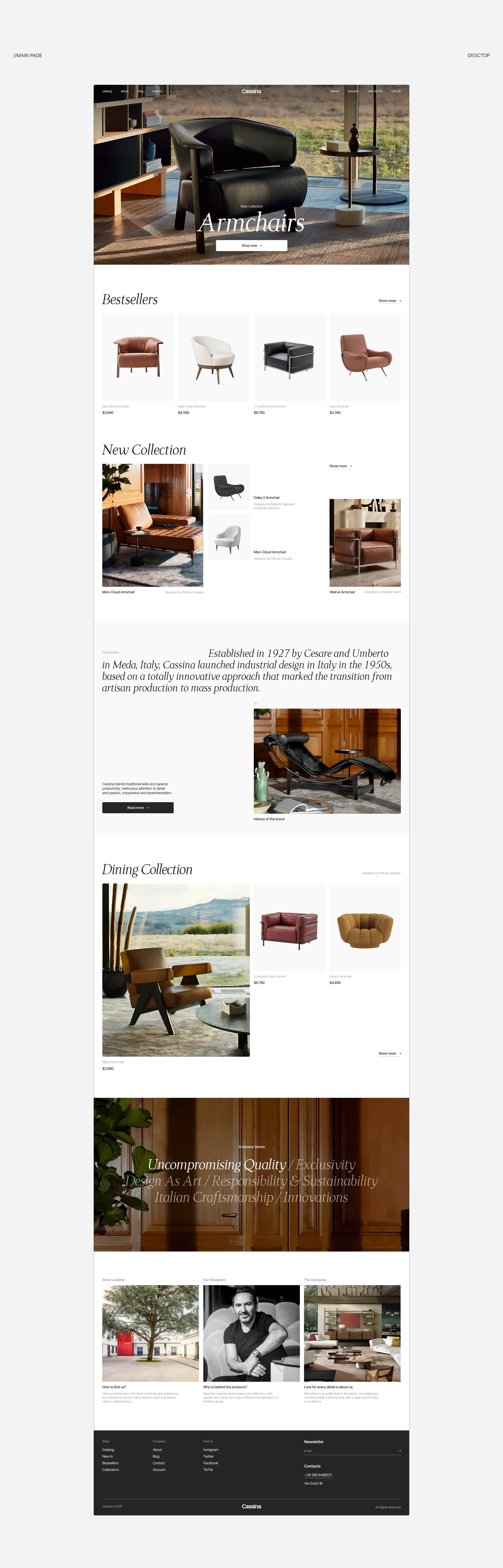 Интернет-магазин мебели "Cassina" — Изображение №4 — Интерфейсы на Dprofile