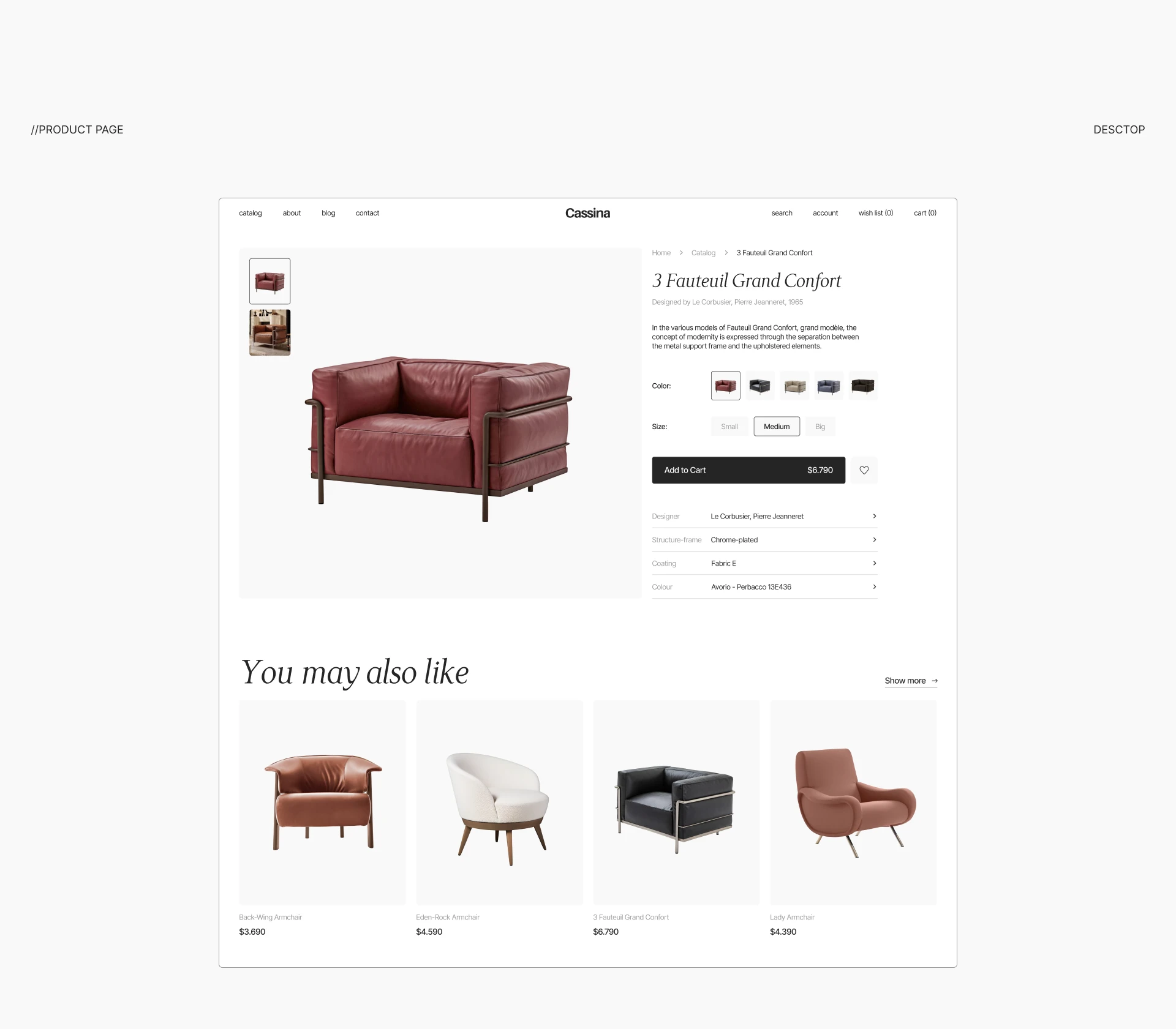 Интернет-магазин мебели "Cassina" — Изображение №8 — Интерфейсы на Dprofile