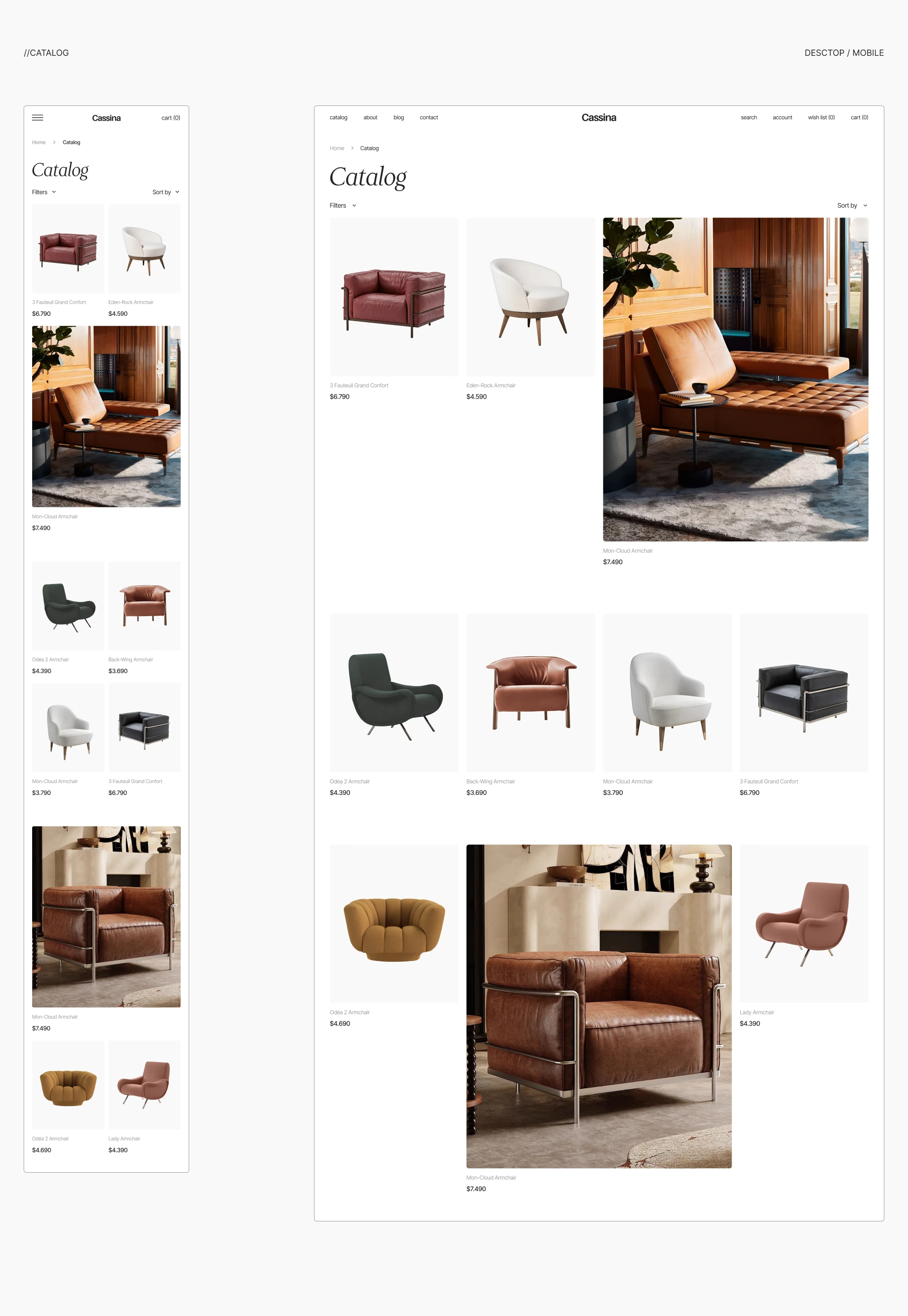 Интернет-магазин мебели "Cassina" — Изображение №6 — Интерфейсы на Dprofile